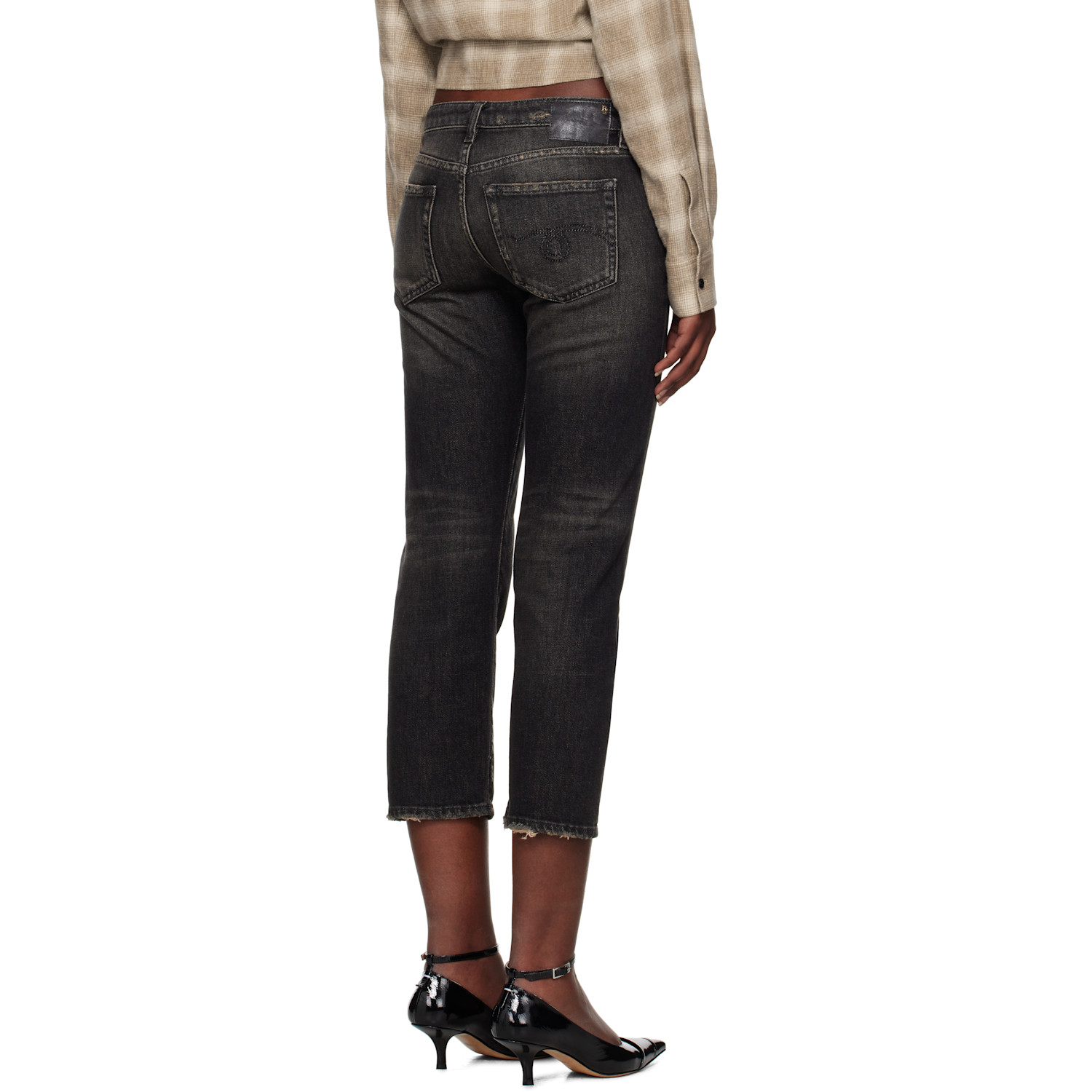  R13 Black Boy Straight Jeans 