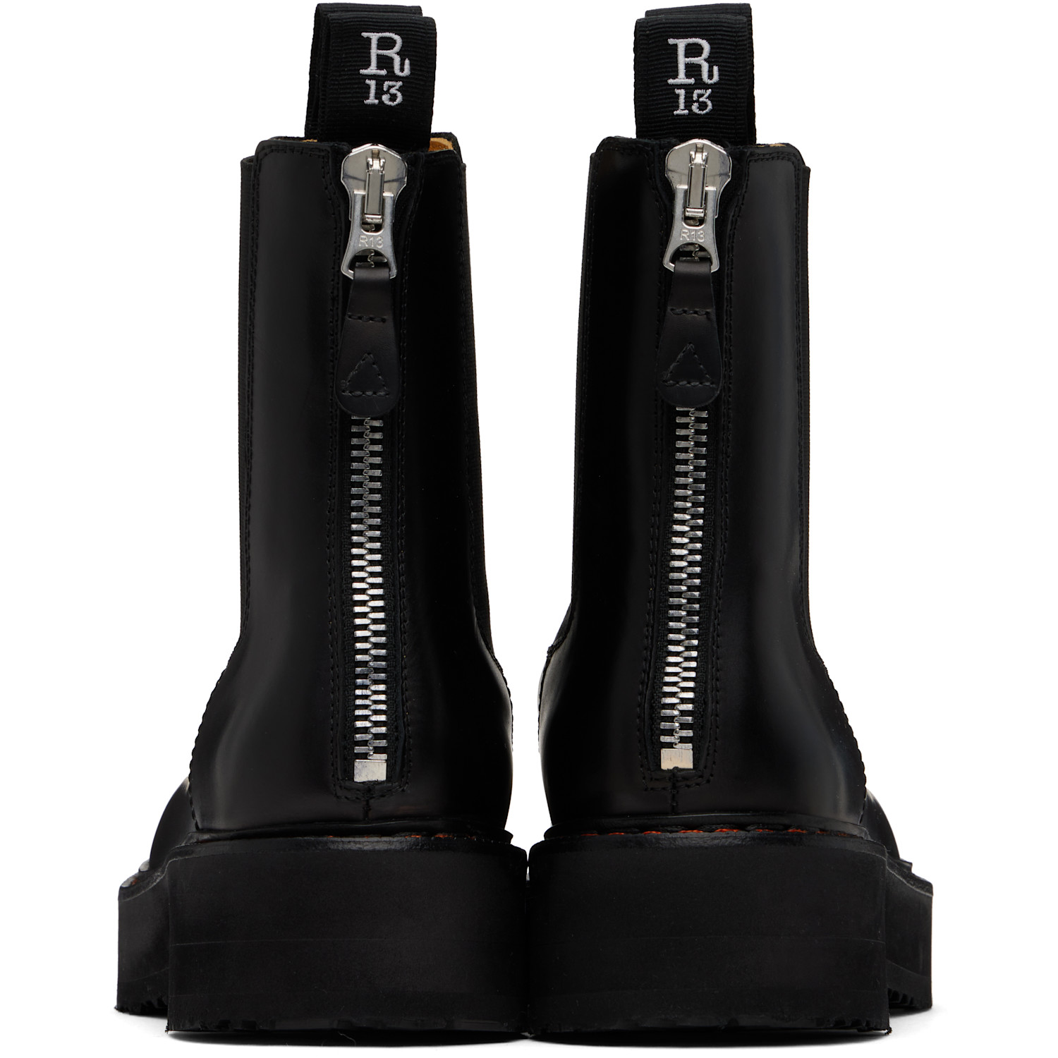  R13 Black Single Stack Chelsea Boots 
