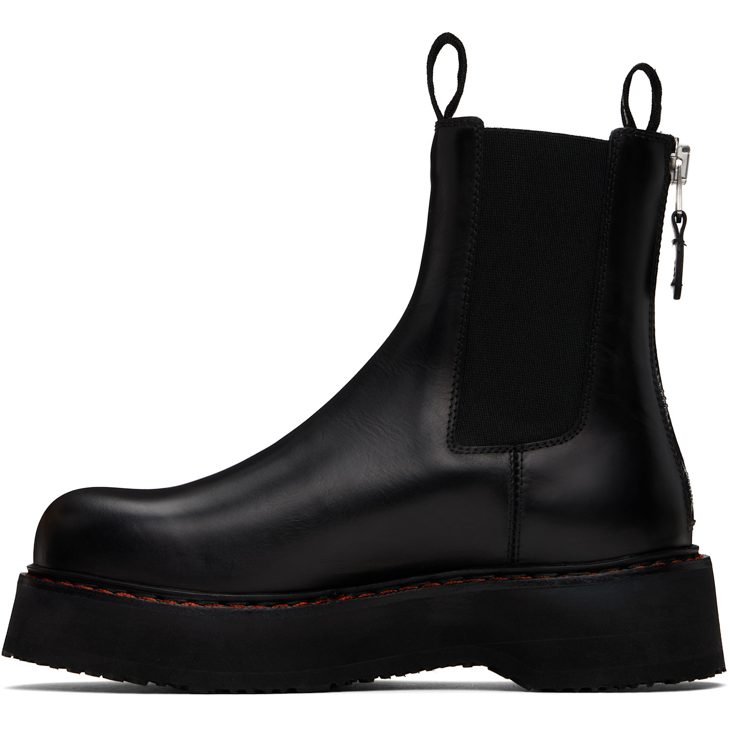  R13 Black Single Stack Chelsea Boots 