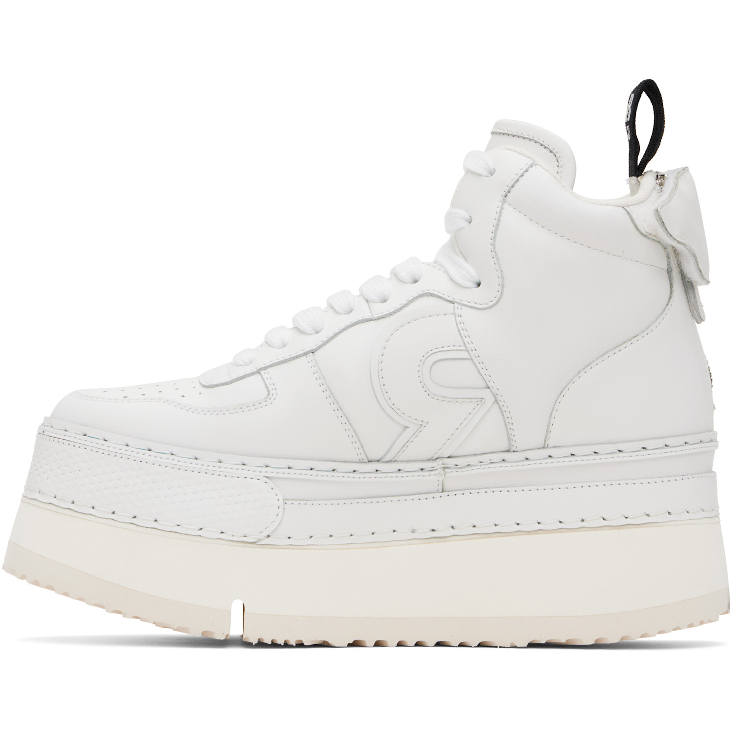 R13 White Riot Leather High Top Sneakers 