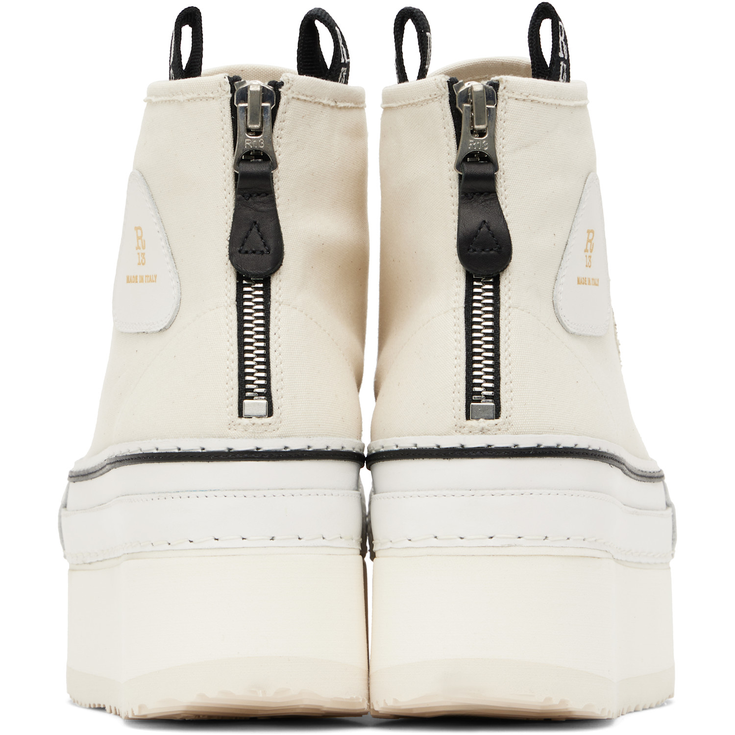  R13 Off-white Courtney Platform High Top Sneakers 
