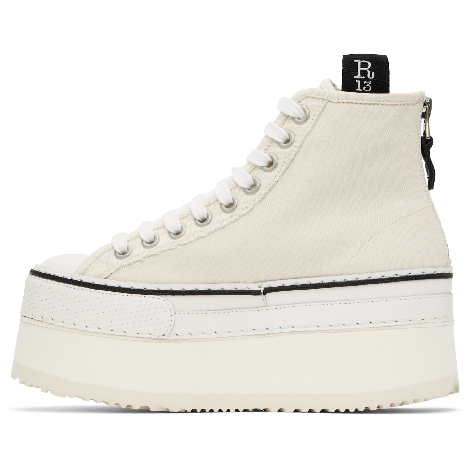  R13 Off-white Courtney Platform High Top Sneakers 