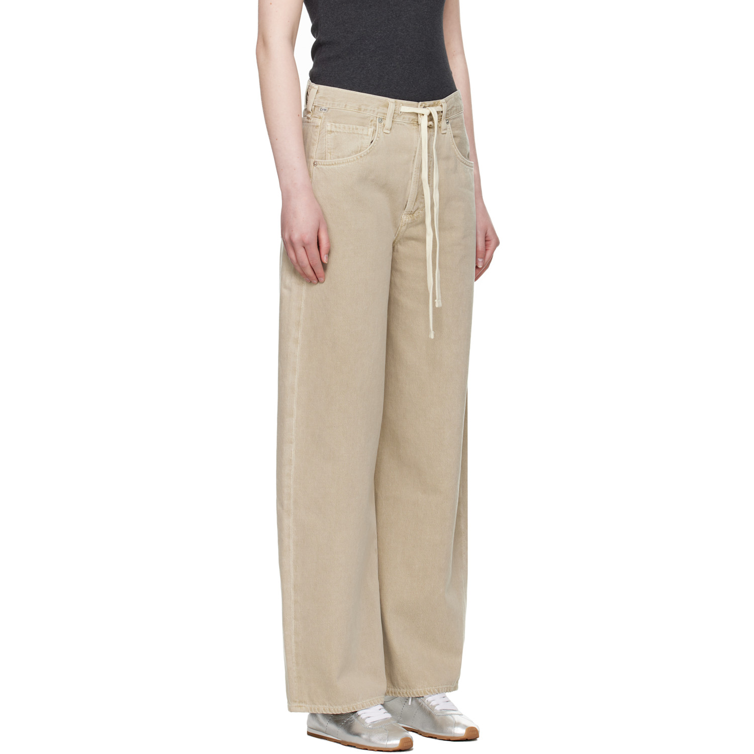  Citizens Of Humanity Beige Brynn Drawstring Jeans 
