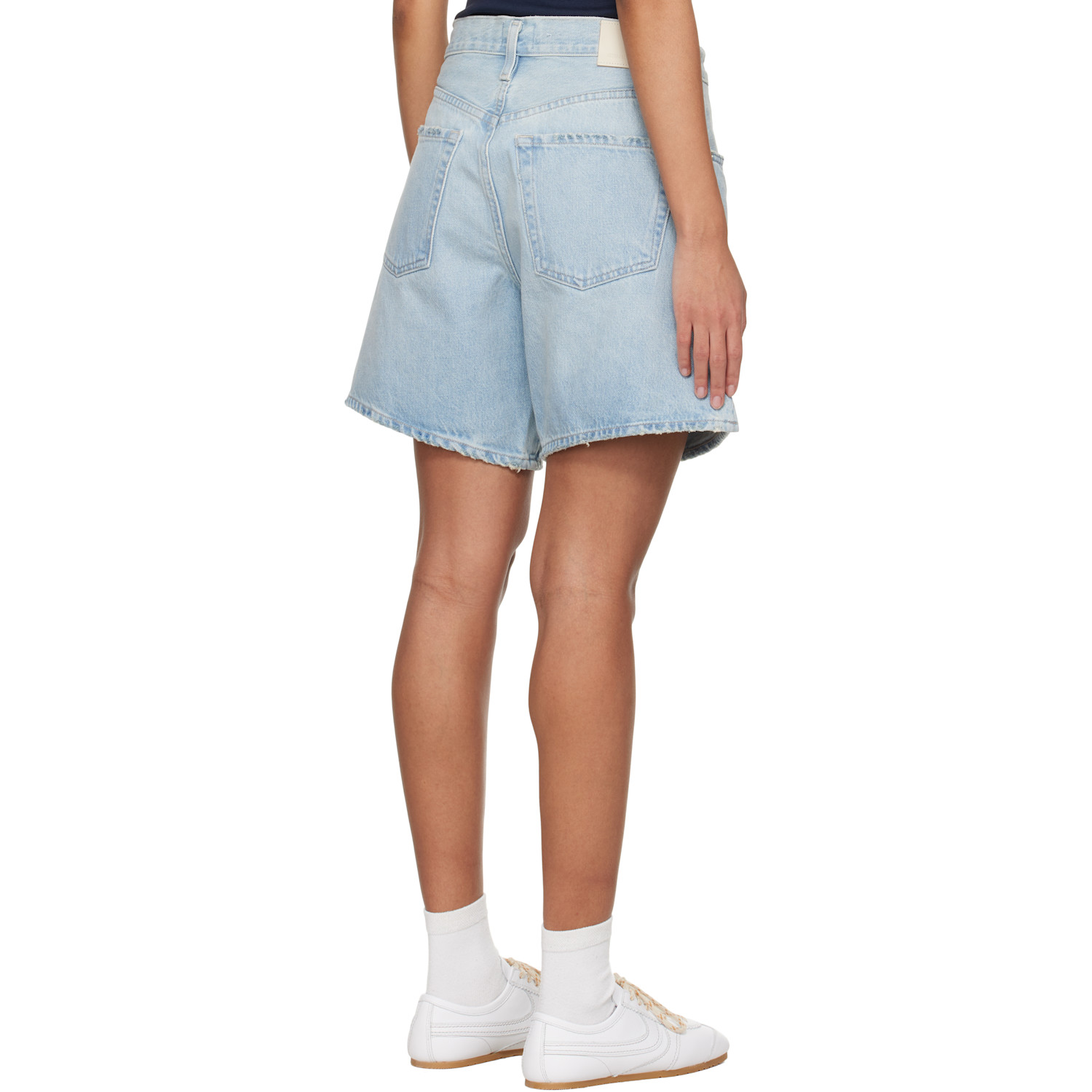  Citizens Of Humanity Blue Brynn Drawstring Denim Shorts 