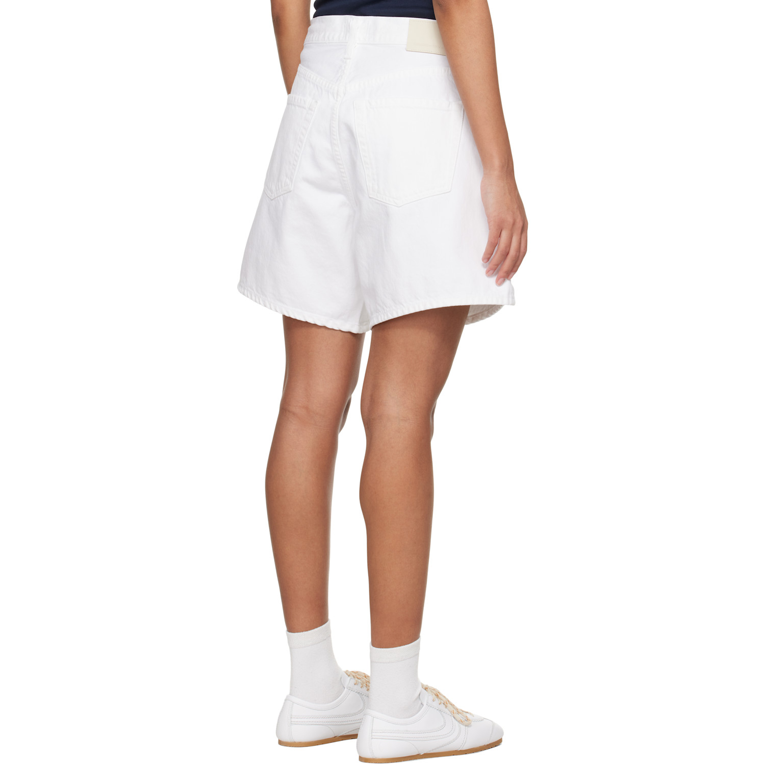  Citizens Of Humanity White Brynn Drawstring Denim Shorts 