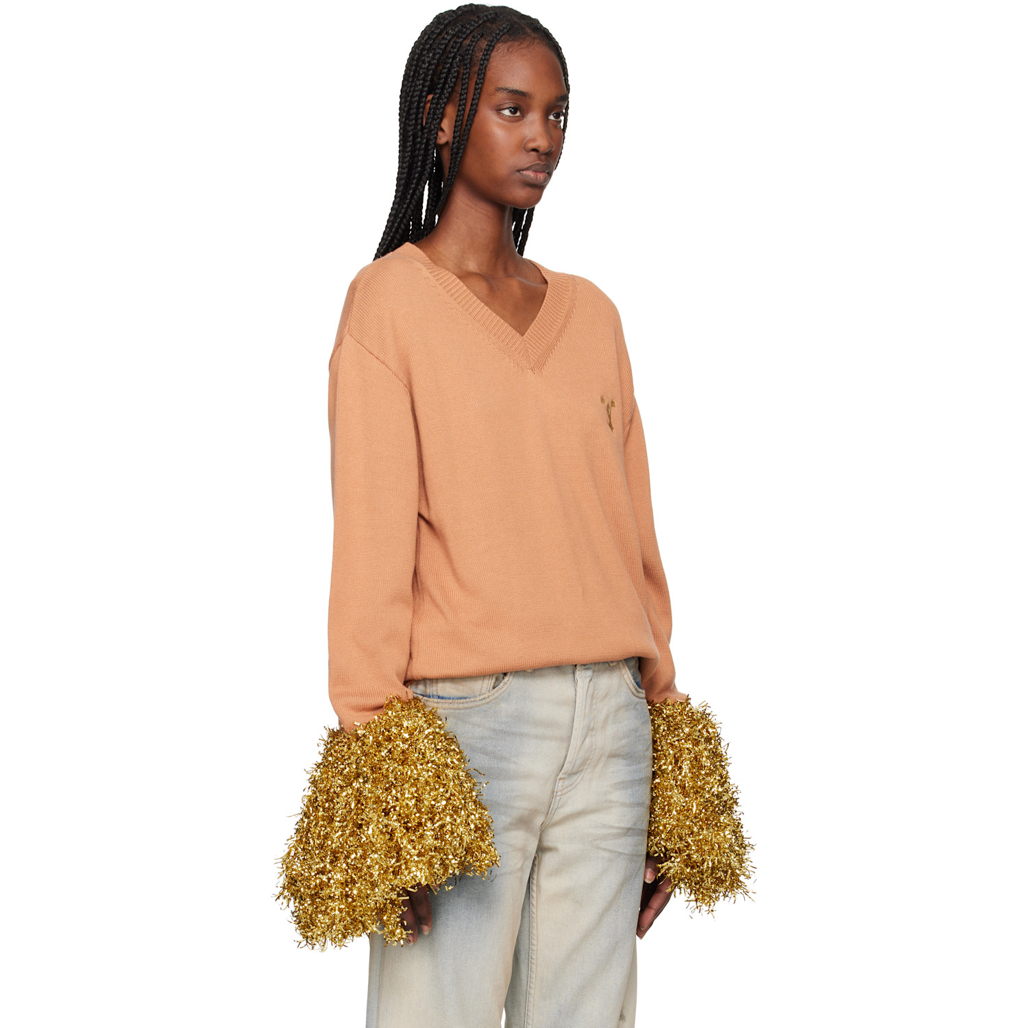  Doublet Tan Cheerleading Pompon Sweater 