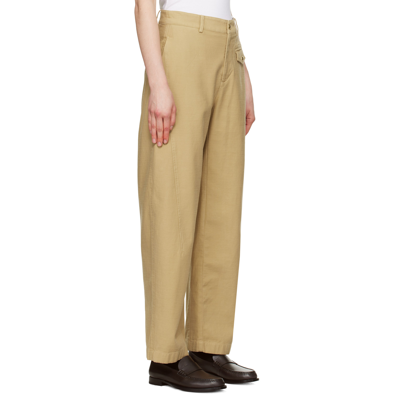  Rag & Bone Beige Renata Cotton Twill Utility Trousers 