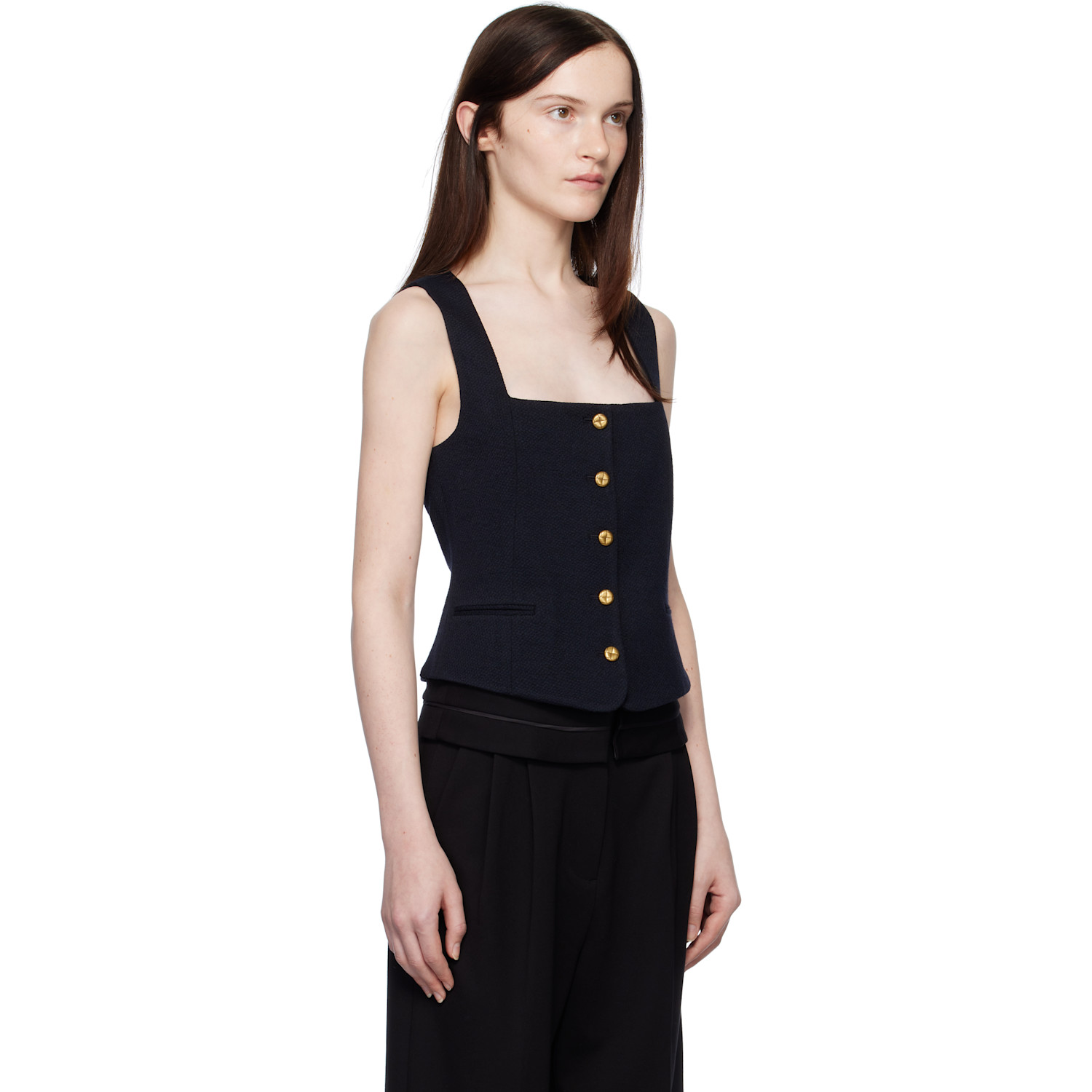  Rag & Bone Navy Mariana Textured Vest 