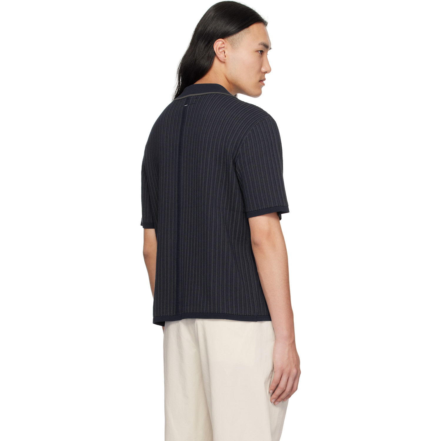  Rag & Bone Navy Harris Camp Shirt 