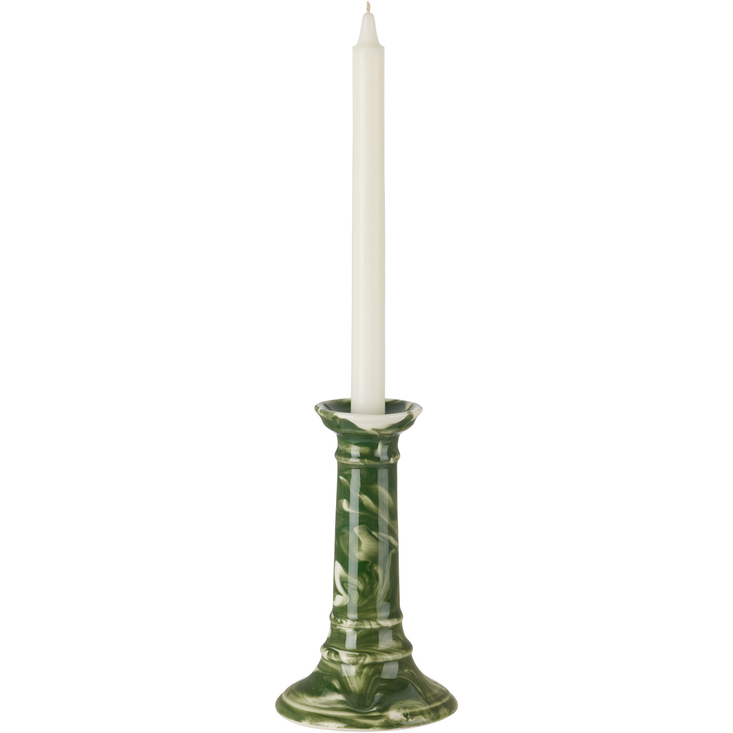 The Conran Shop Green & Off-white Wardour Candle Holder 