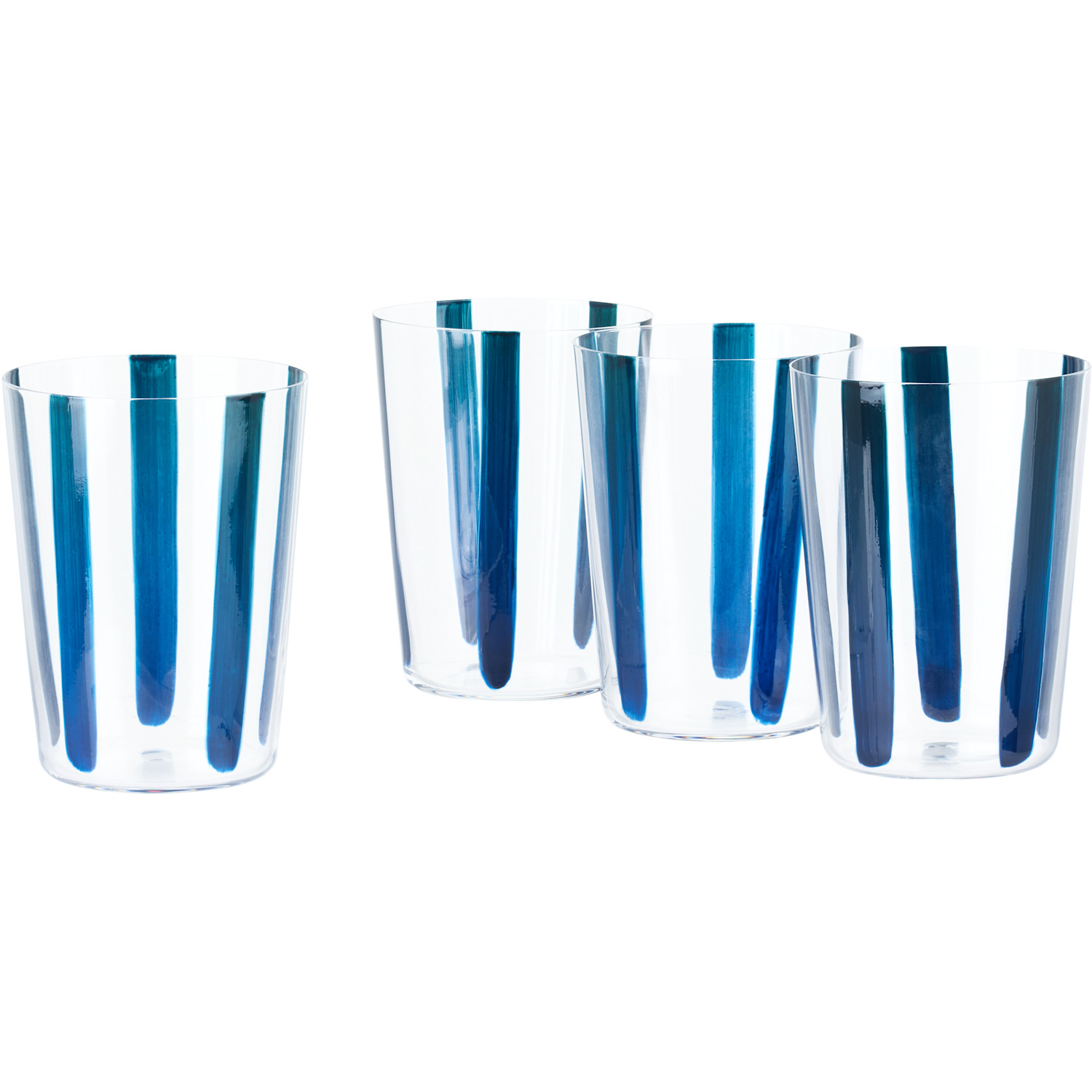  The Conran Shop Navy Nova Stripe Tumbler Set, 4 Pcs 