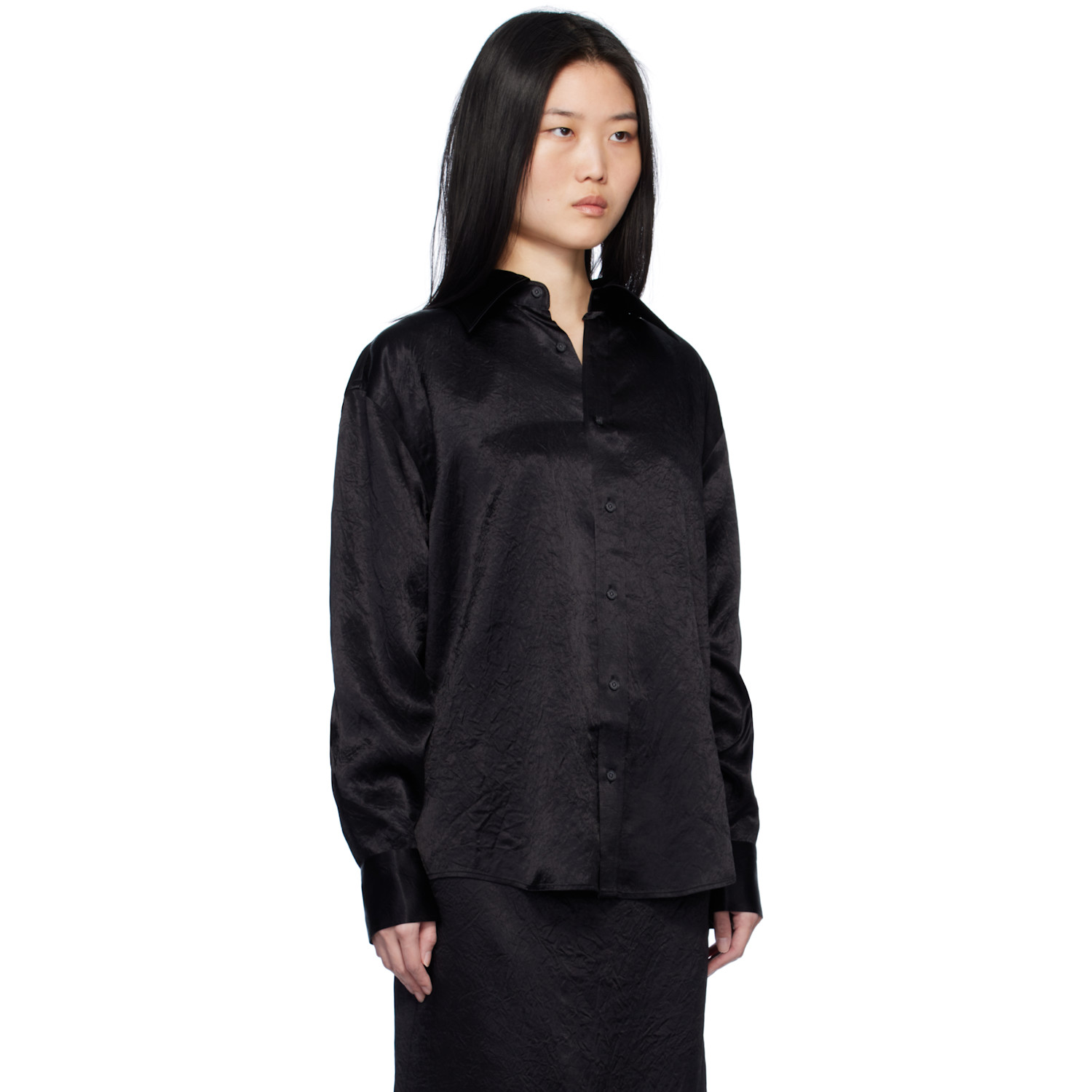  Filippa K Black Crinkle Shirt 