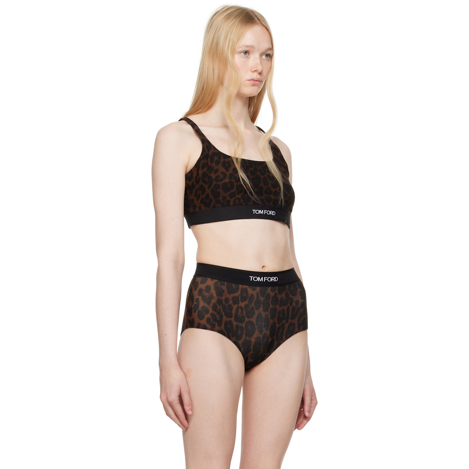  Tom Ford Brown Leopard Modal Signature Bralette 