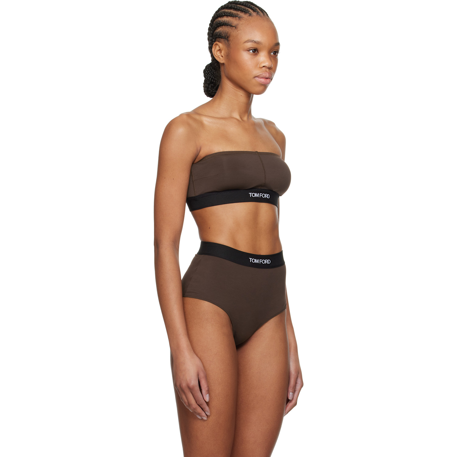  Tom Ford Brown Modal Signature Bandeau Bra 