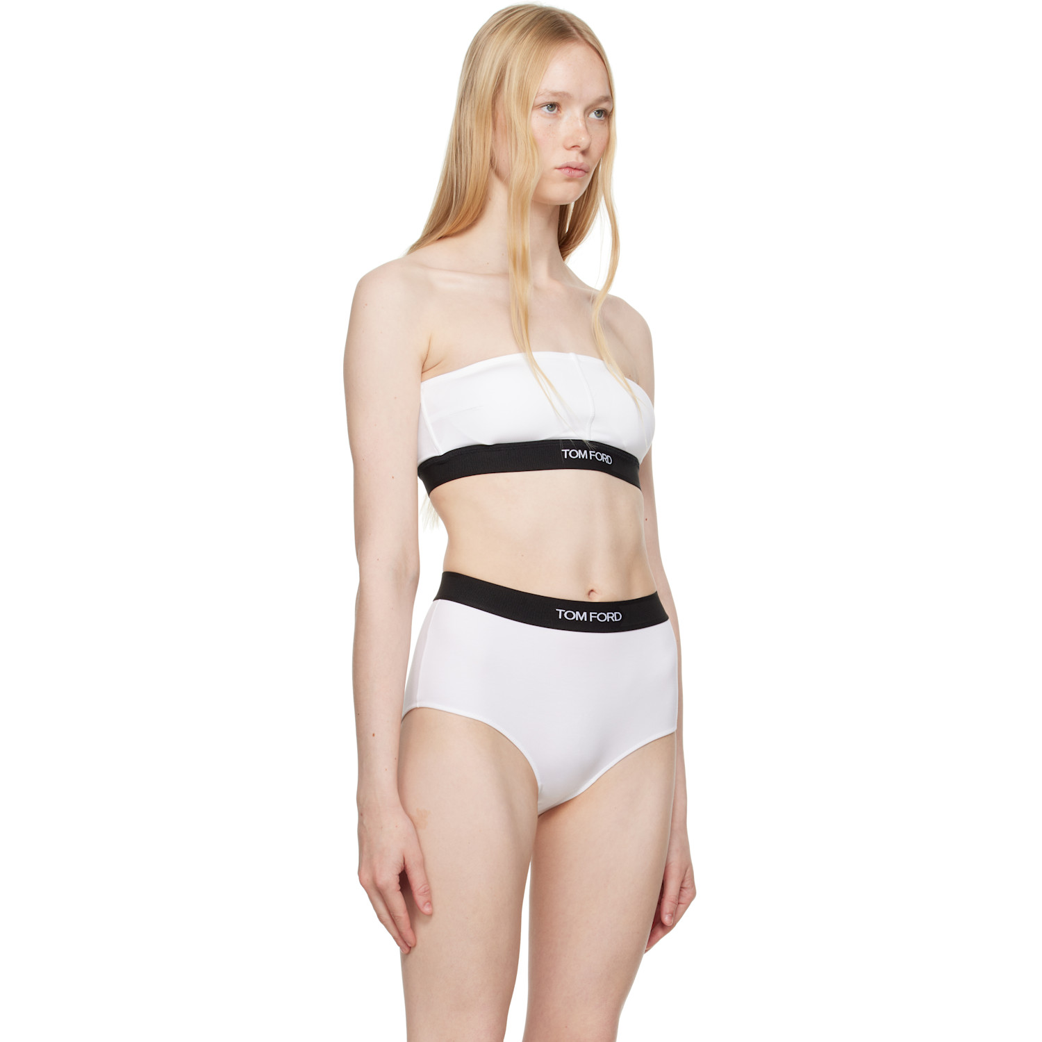  Tom Ford White Modal Signature Bandeau Bra 