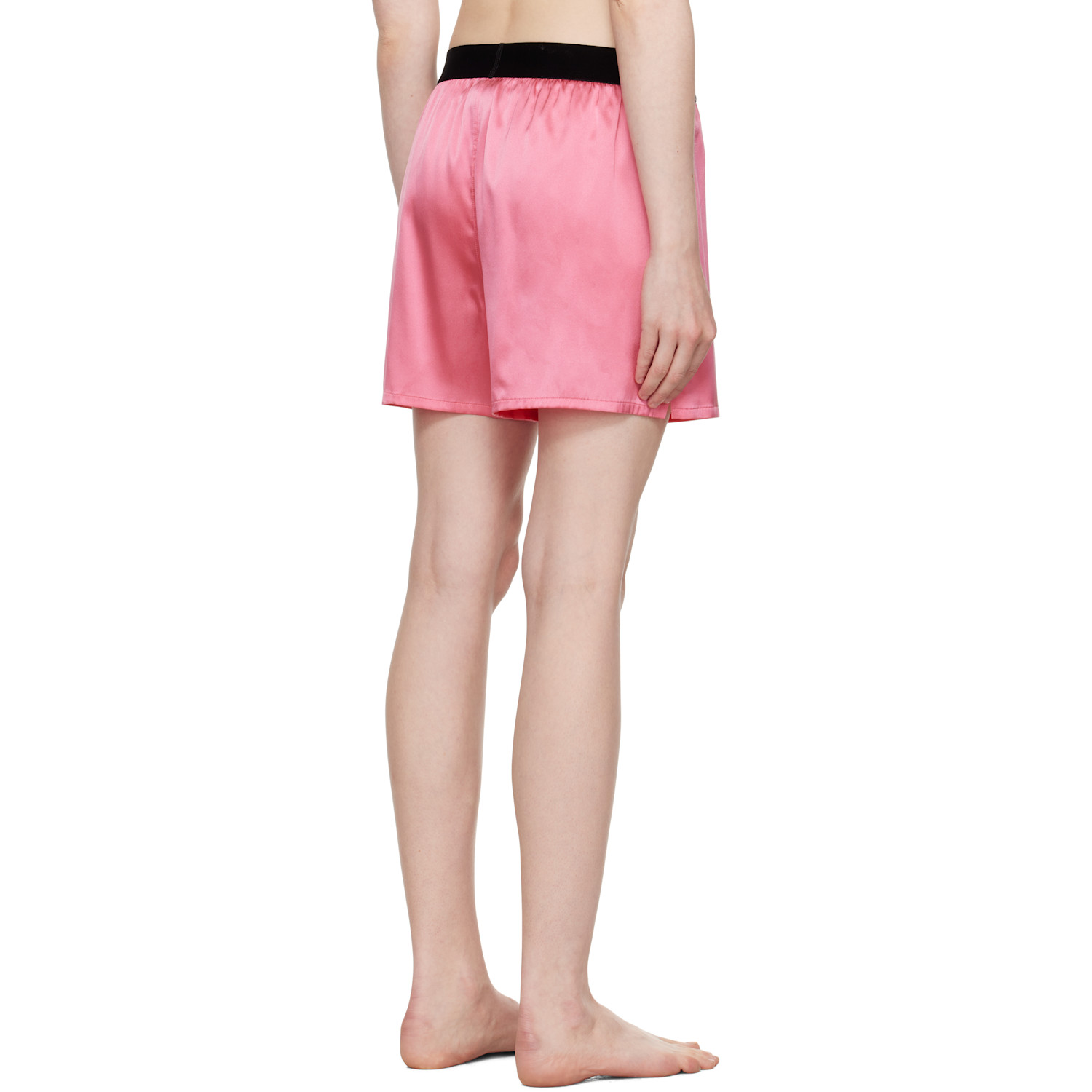  Tom Ford Pink Stretch Silk Satin Boxer Shorts 
