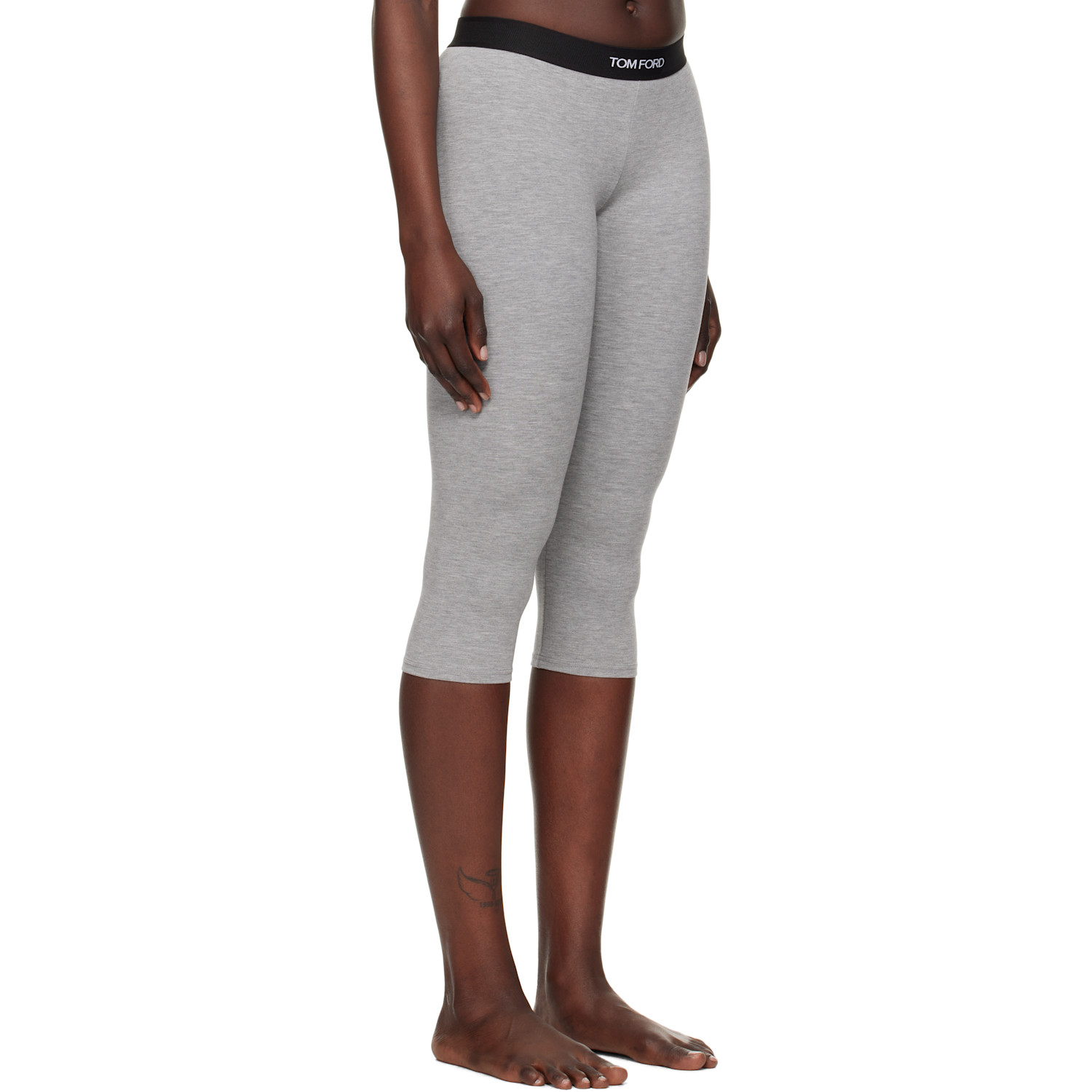  Tom Ford Gray Modal Yoga Short Leggings 