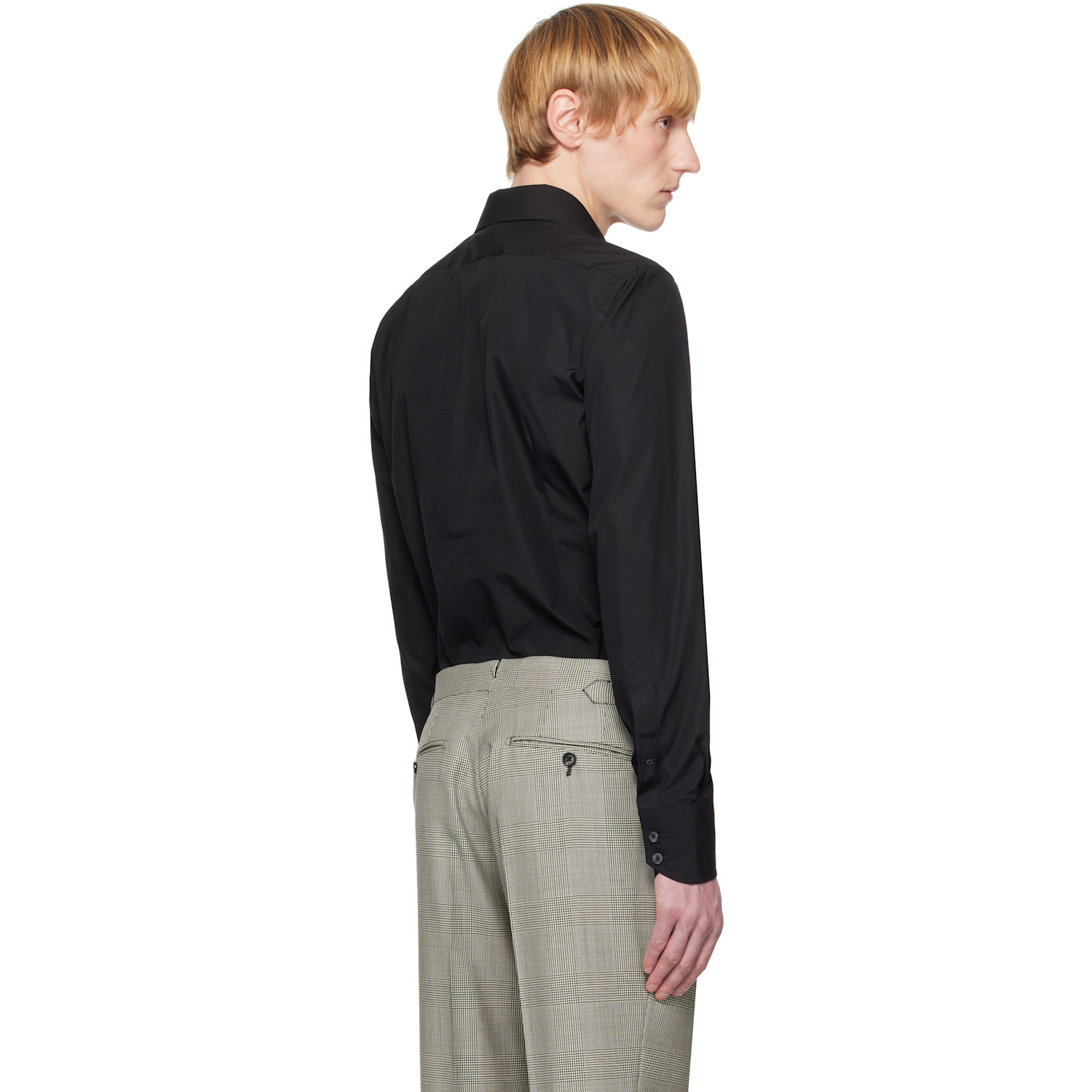  Tom Ford Black Poplin Slim Fit Shirt 