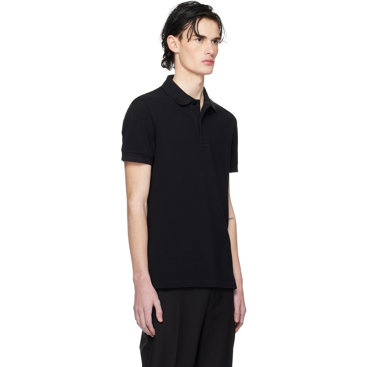  Tom Ford Black Tennis Piquet Polo 