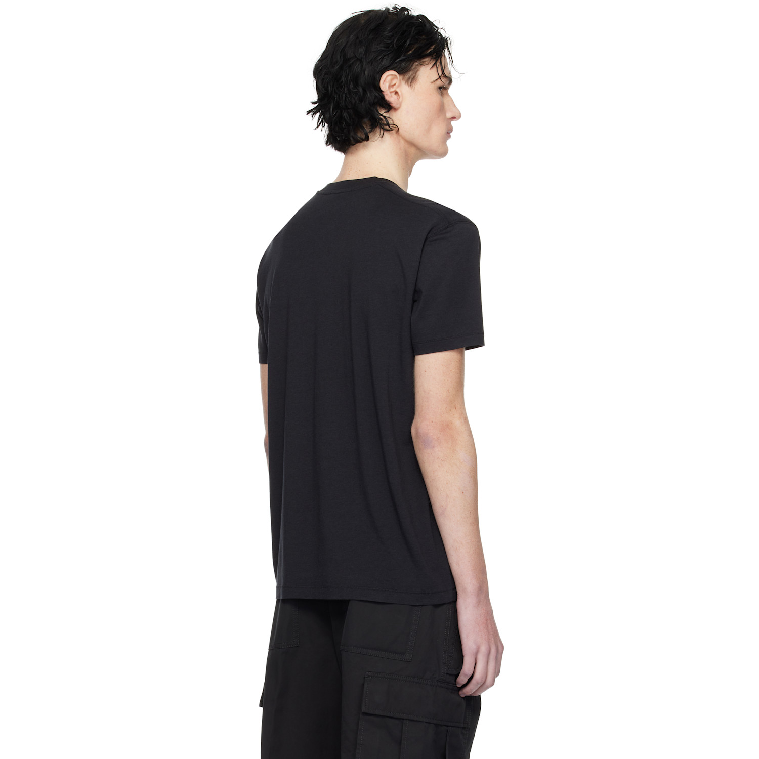  Tom Ford Black Lyocell Cotton Crew T-shirt 