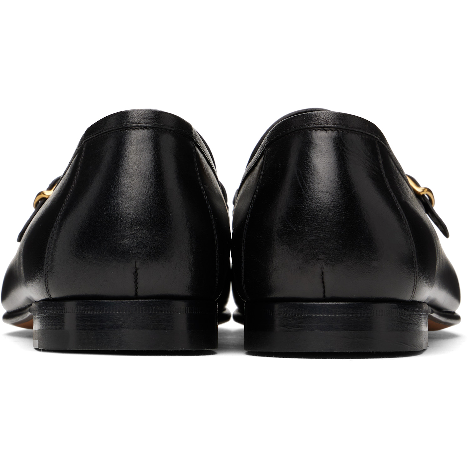  Tom Ford Black Burnished Leather Martin Loafers 