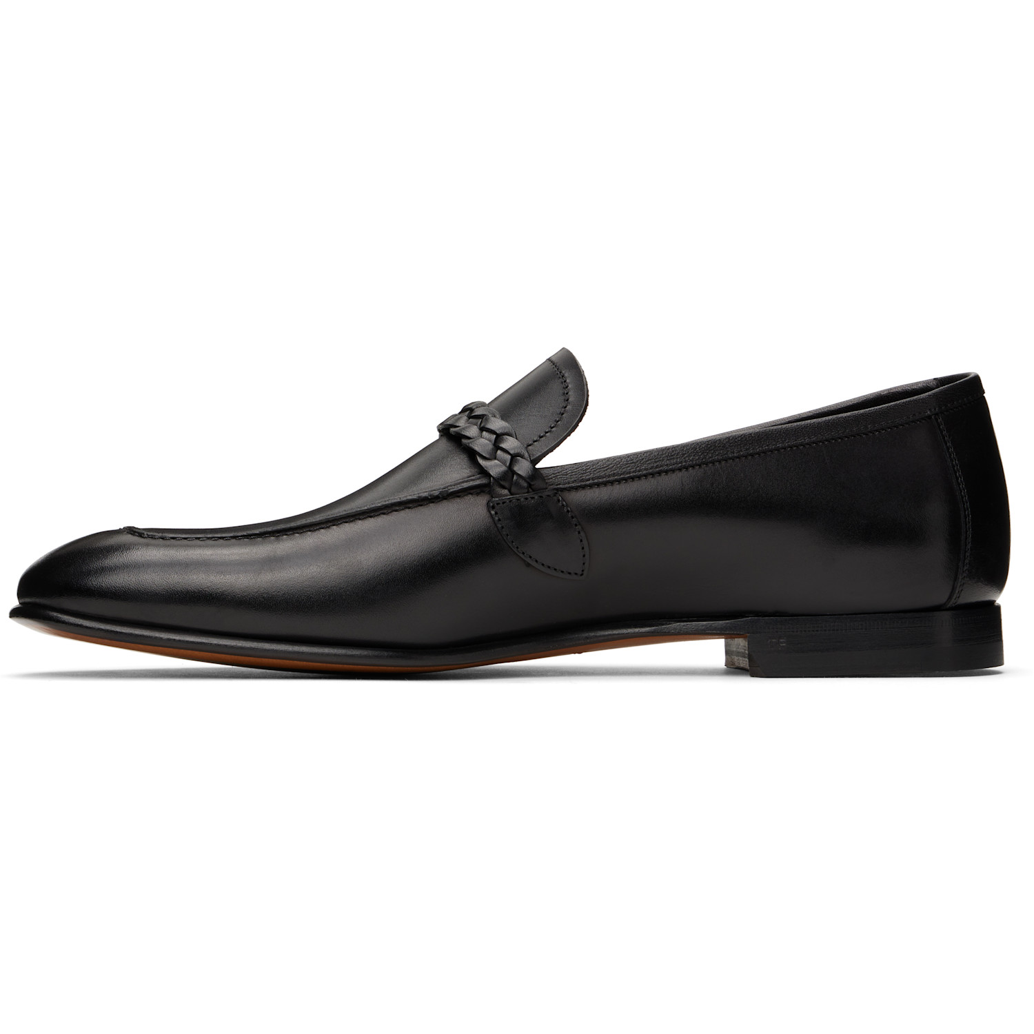  Tom Ford Black Burnished Leather Martin Loafers 