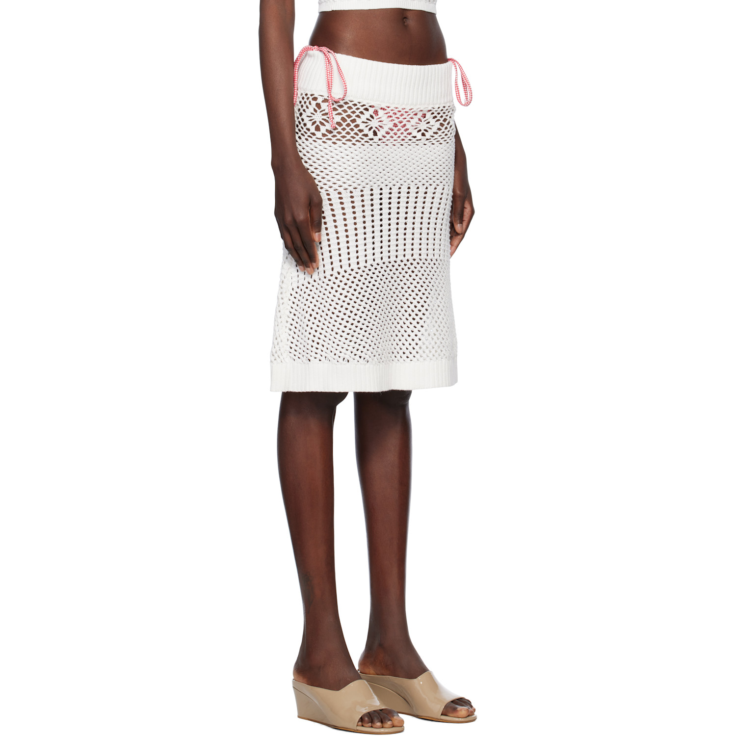  Frankies Bikinis White Orchard Crochet Midi Skirt 