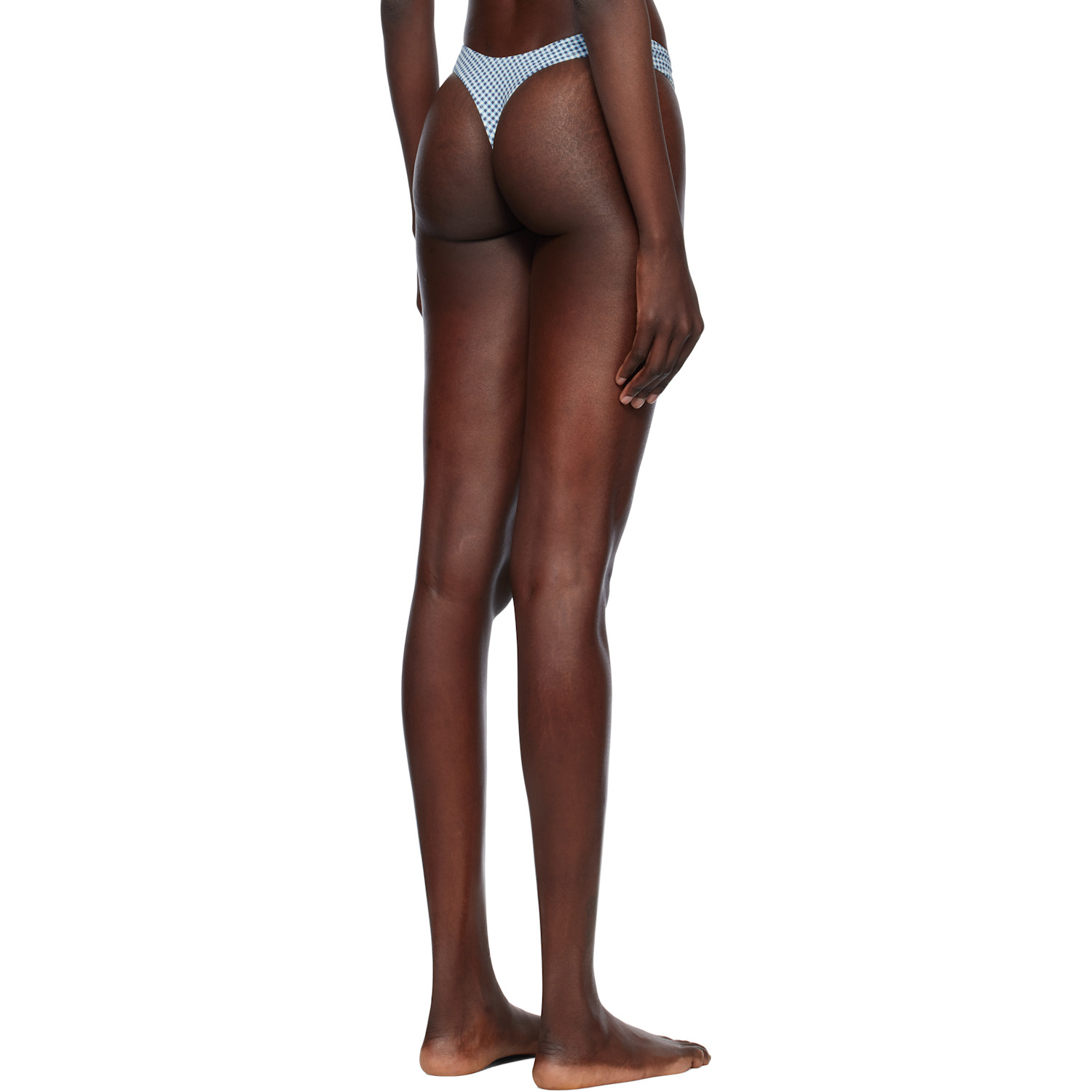  Frankies Bikinis Blue & White Full Moon Micro Bikini Bottom 