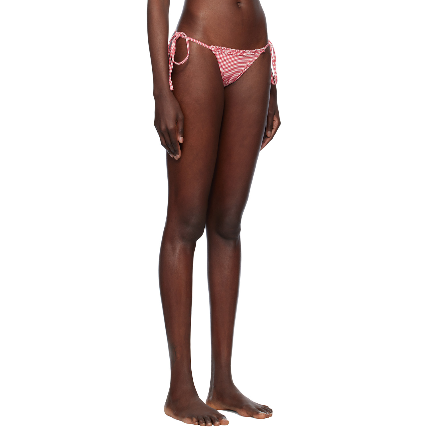  Frankies Bikinis Red & White Divine Skimpy String Bikini Bottom 