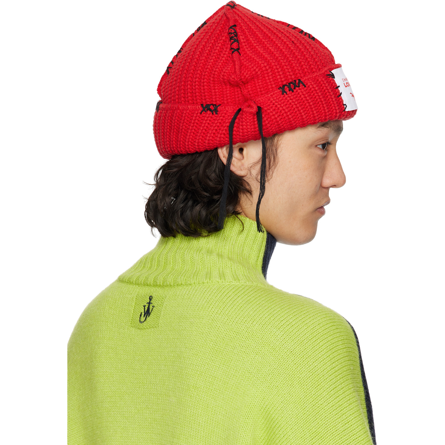  Charles Jeffrey Loverboy Ssense Exclusive Red Carolean Beanie 