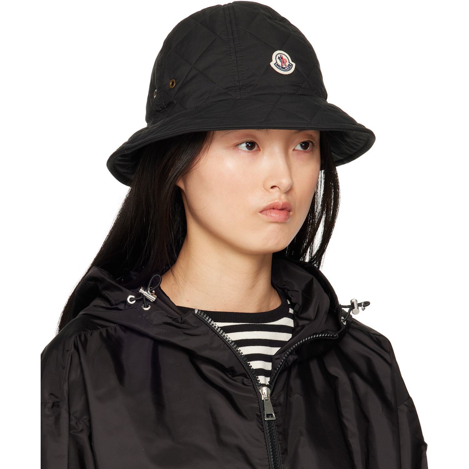  Moncler Black Quilted Bucket Hat 