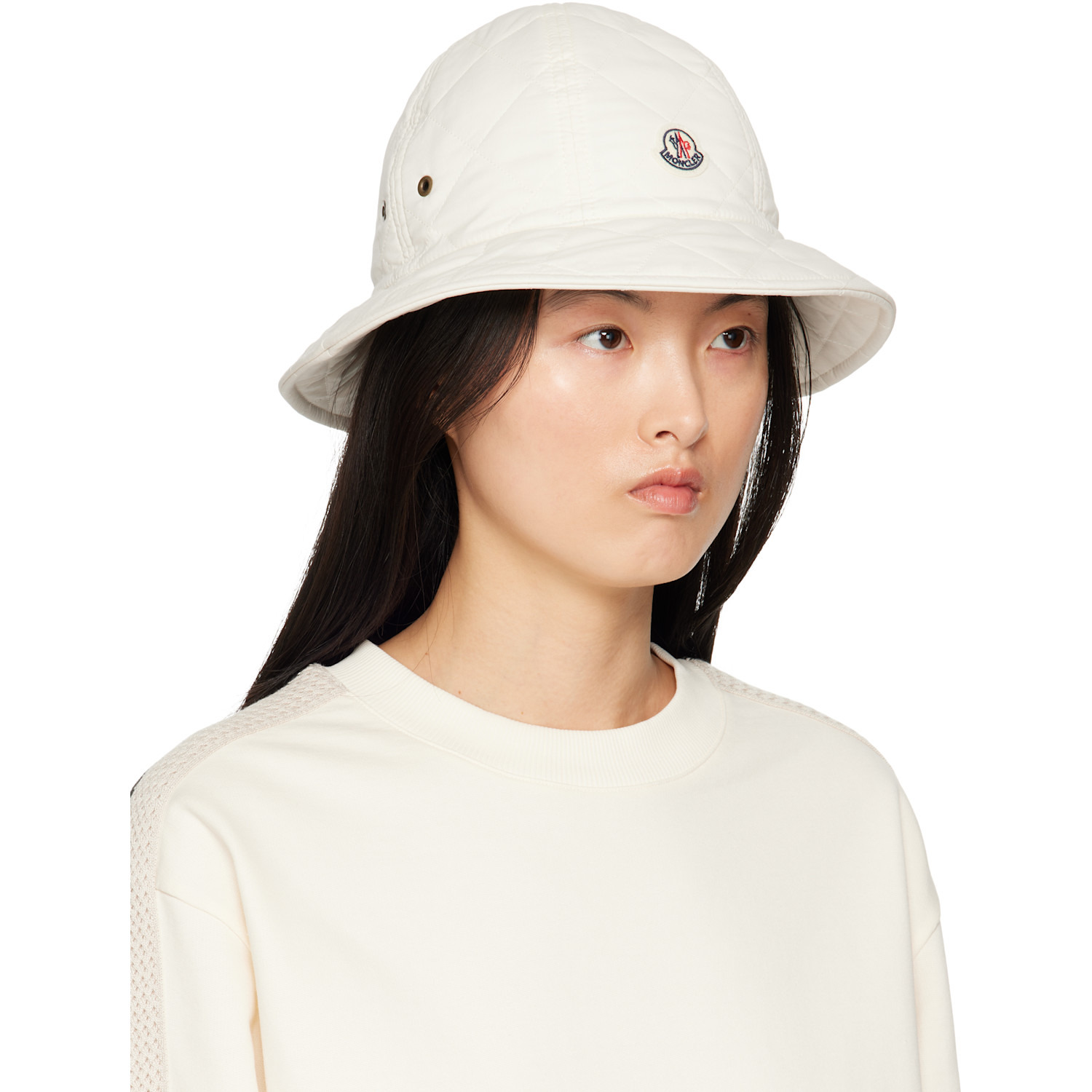  Moncler Off-white Quilted Bucket Hat 
