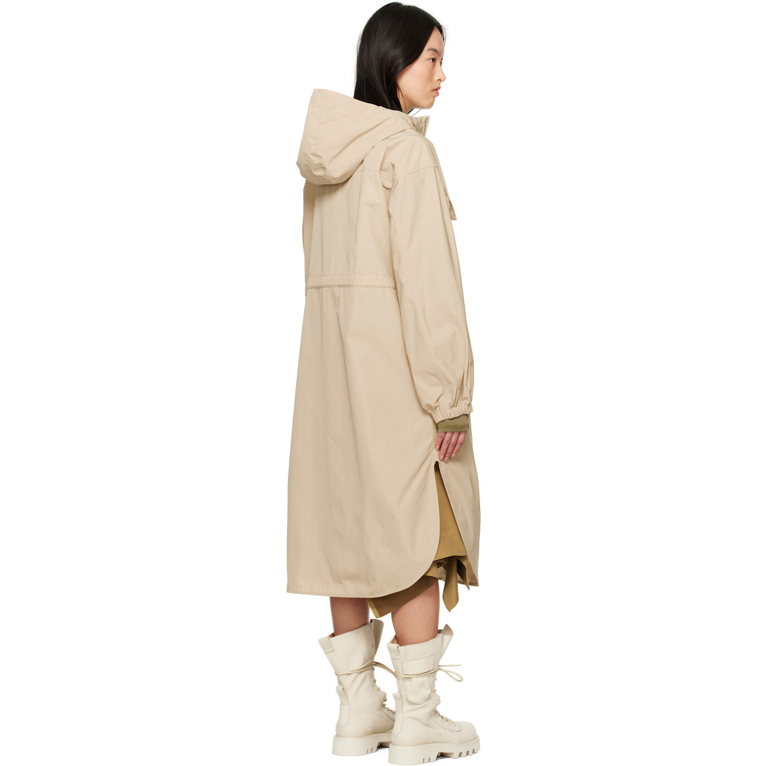  Moncler Beige Peronne Long Coat 