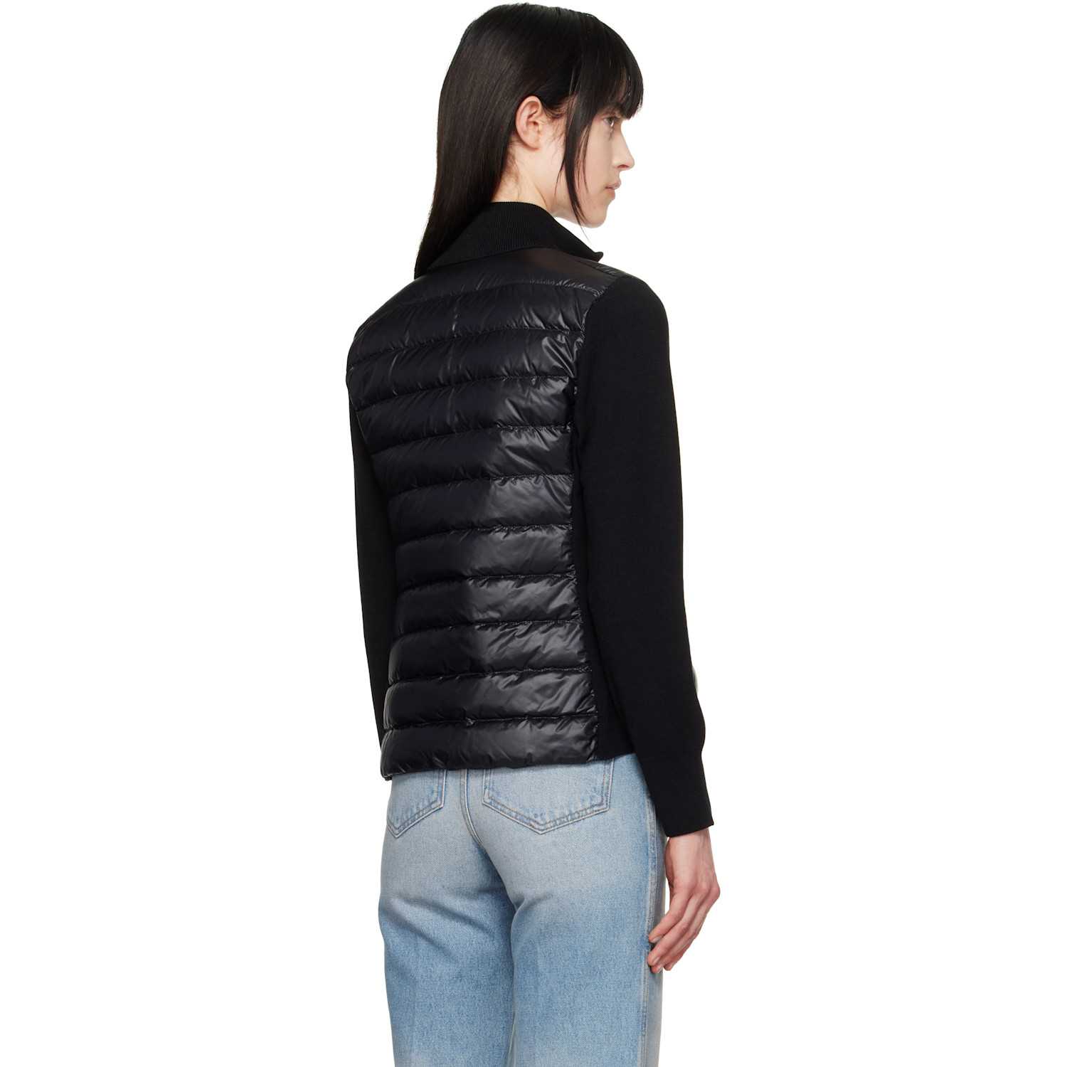  Moncler Black Padded Wool Zip-up Down Jacket 