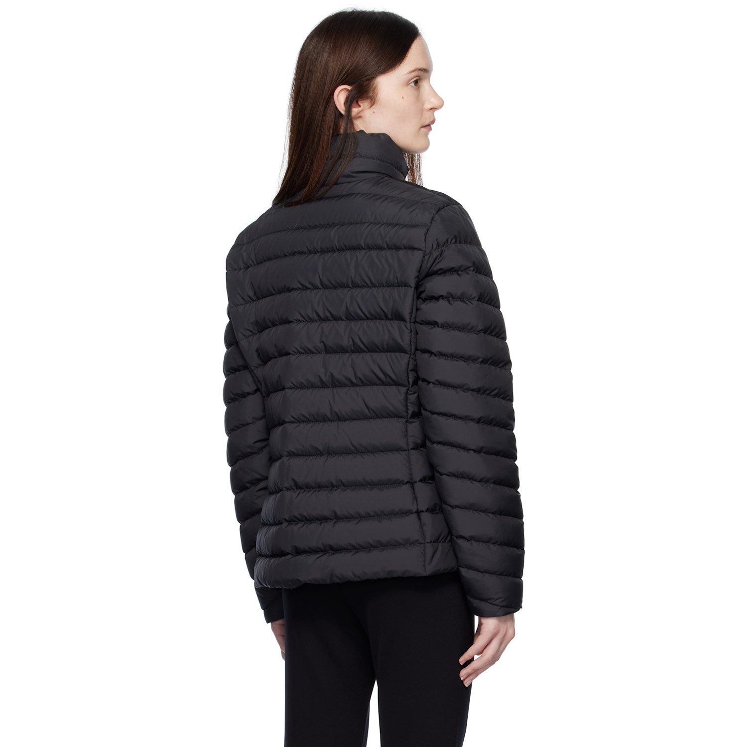 Moncler Black Grange Diagonal-quilted Short Down Jacket 