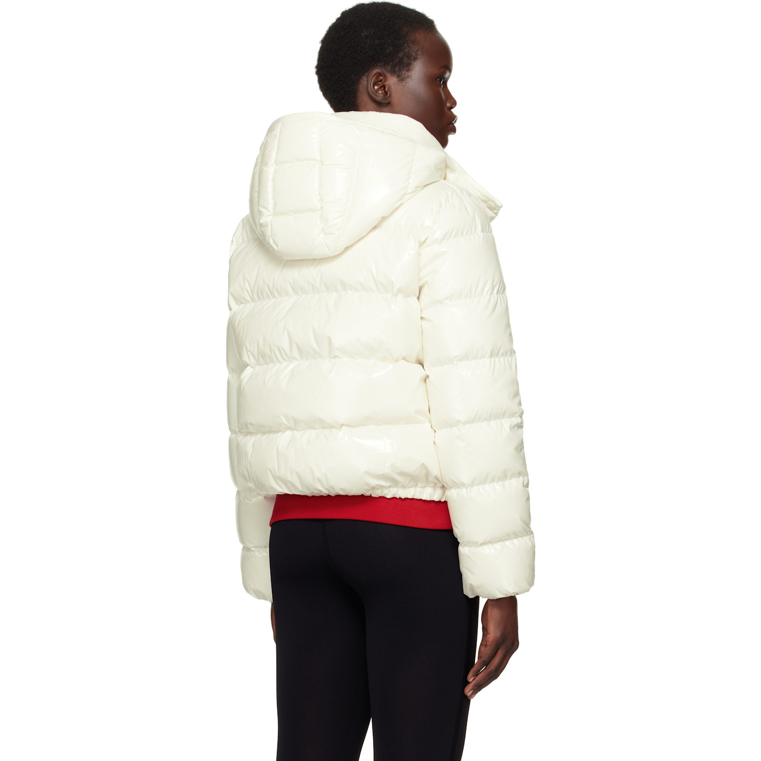  Moncler White Andro Hooded Short Down Jacket 