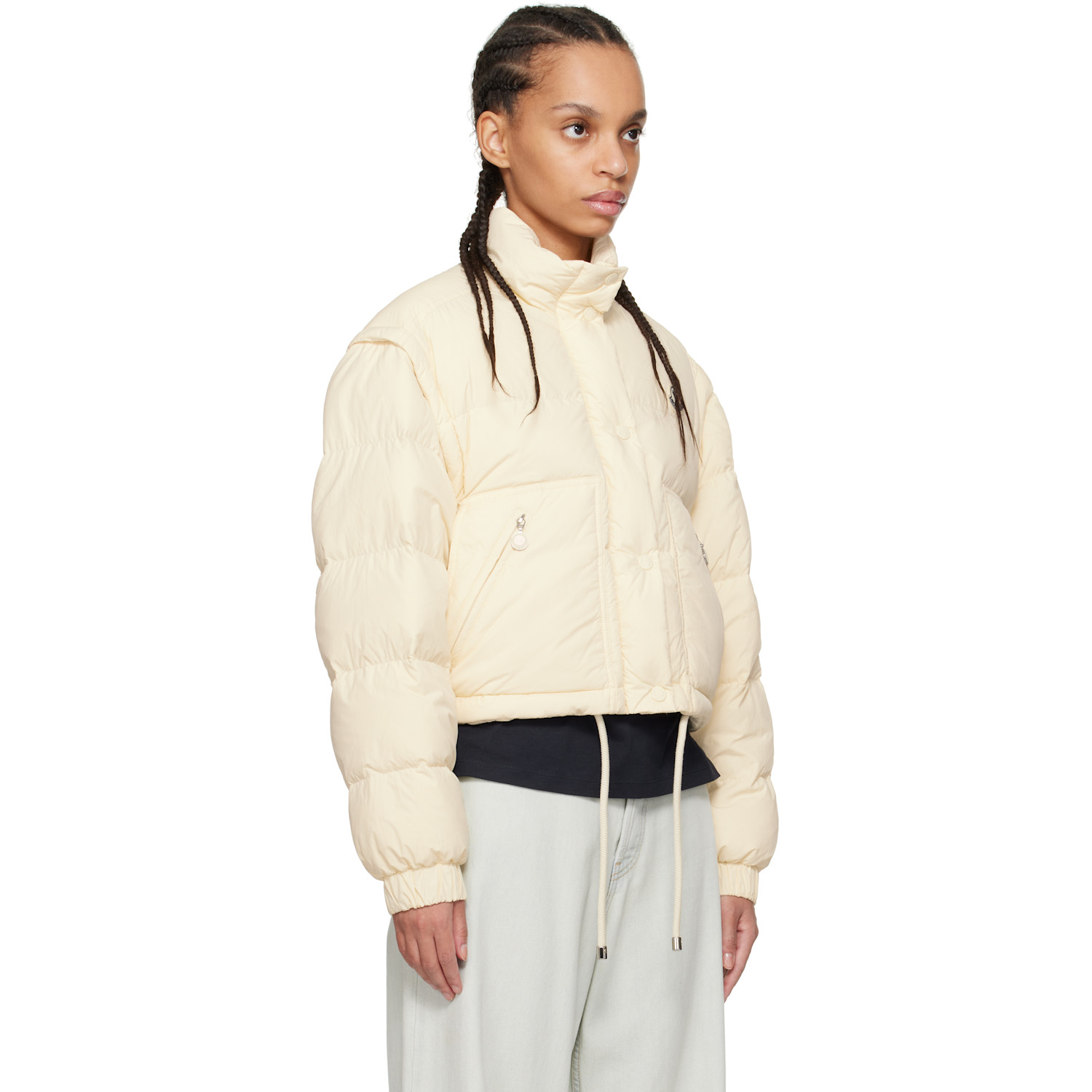 Moncler Off-white Selle 2-in-1 Short Down Jacket 