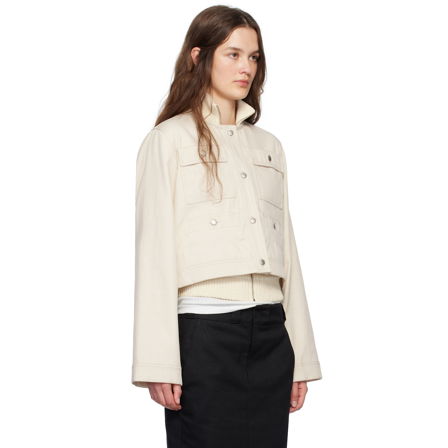  Moncler Off-white Chatel Denim Jacket 