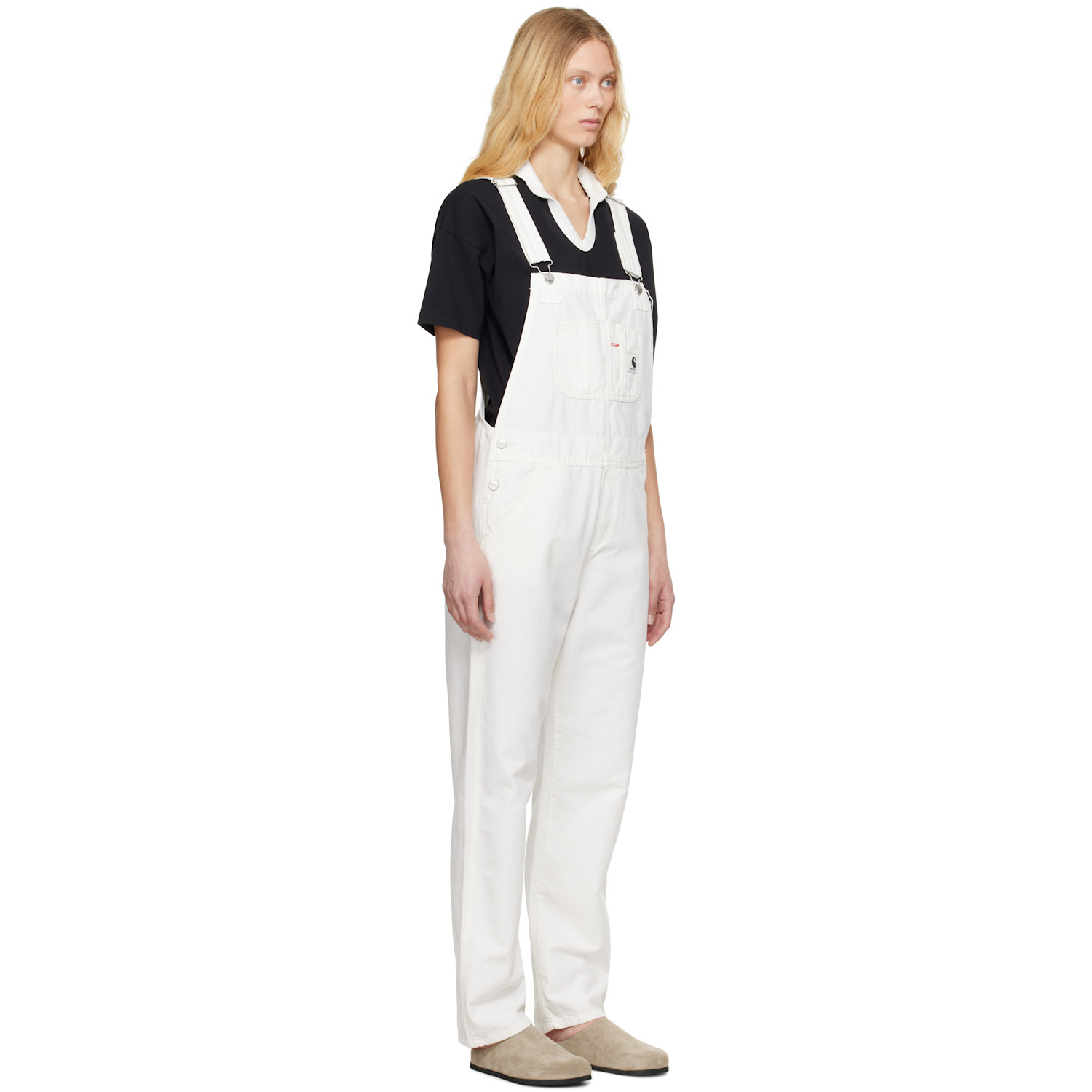  Carhartt Work In Progress Off-white Bib Straight Overalls 