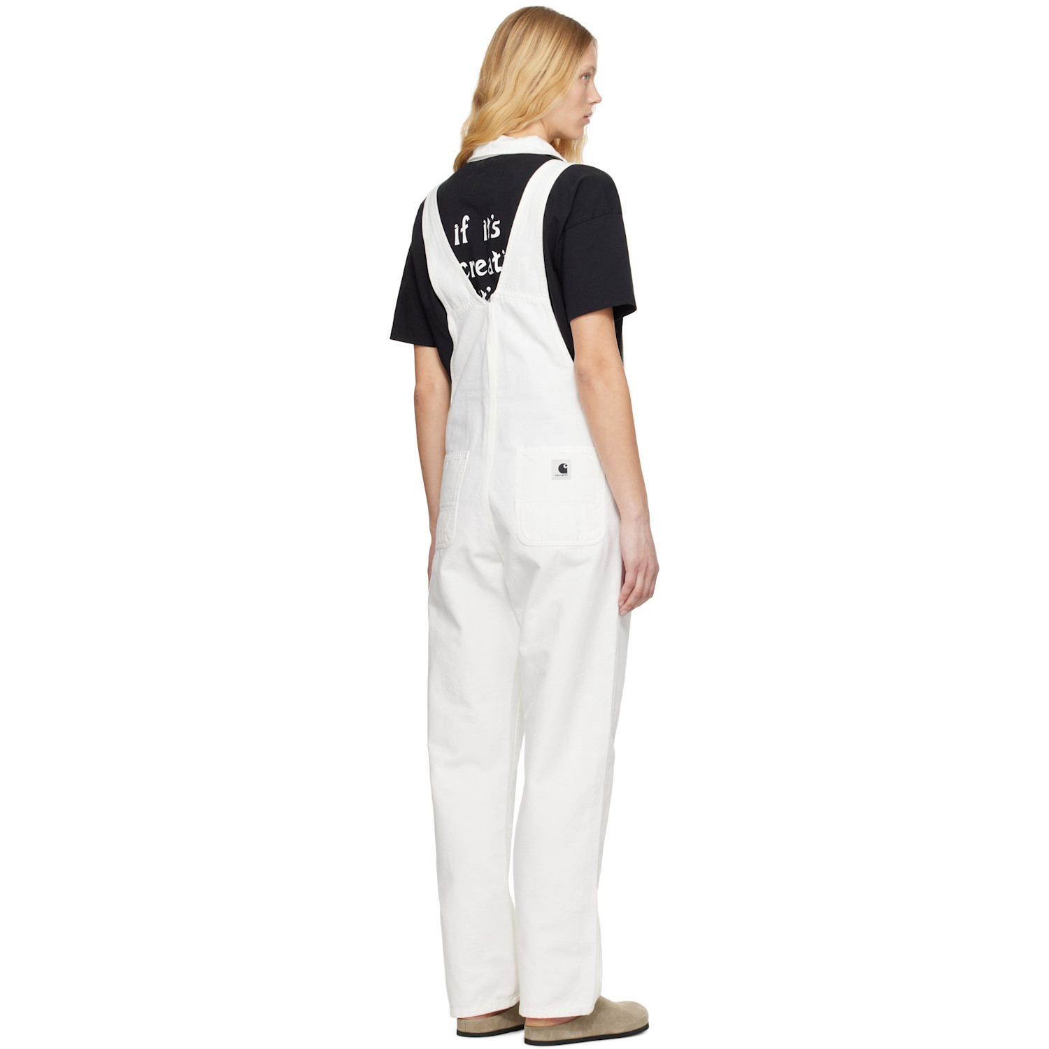  Carhartt Work In Progress Off-white Bib Straight Overalls 
