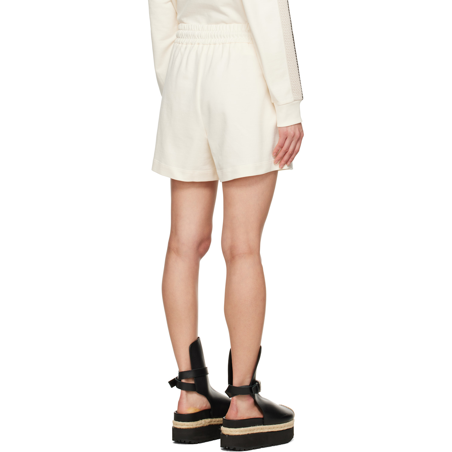  Moncler Off-white Striped Trim Shorts 