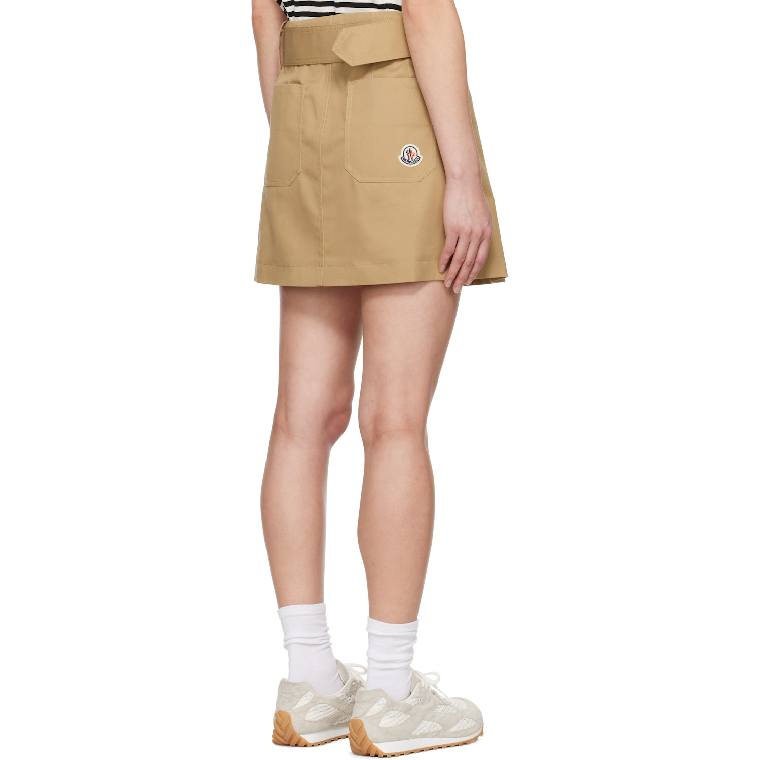  Moncler Tan Pleated Miniskirt 