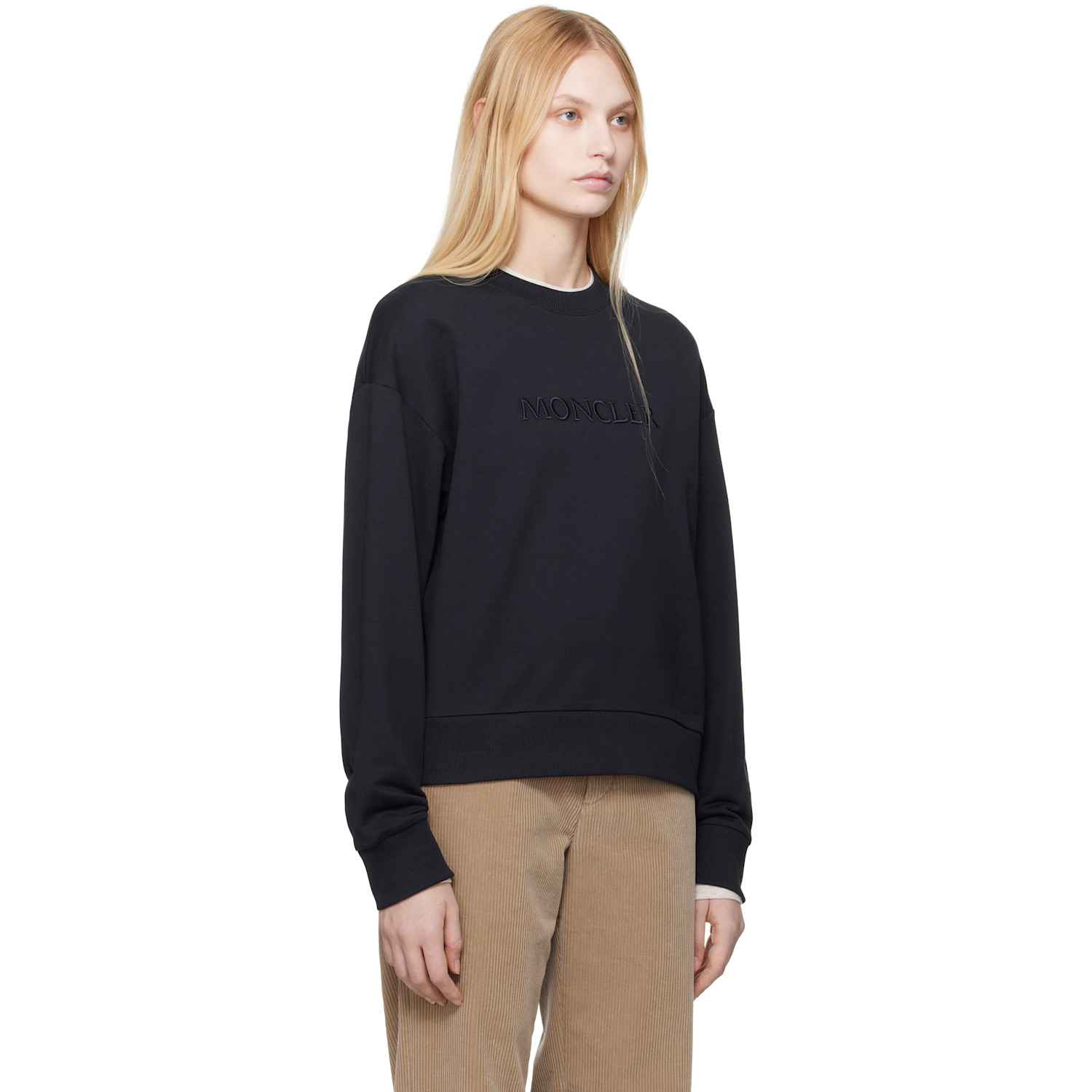  Moncler Navy Embroidered Logo Sweatshirt 