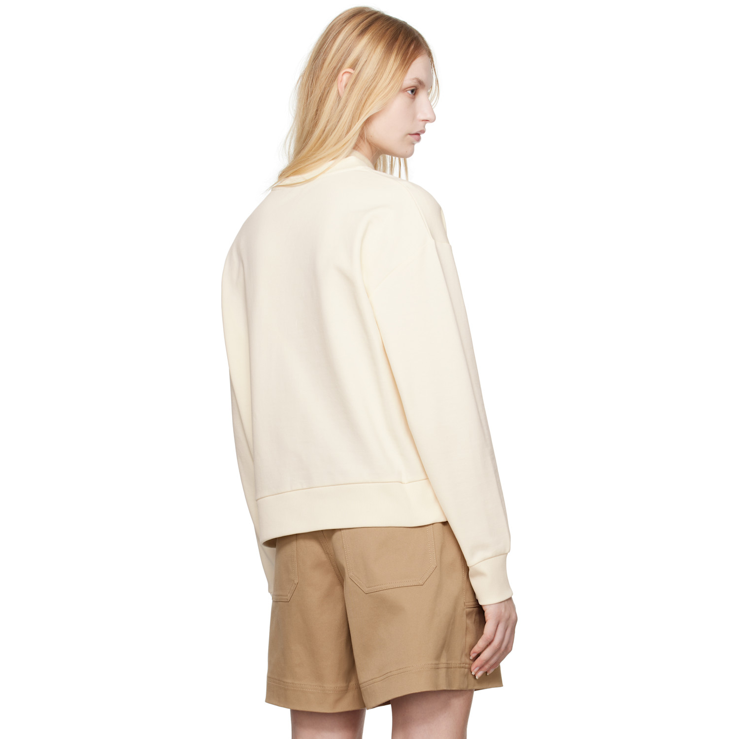  Moncler Off-white Embroidered Logo Sweatshirt 