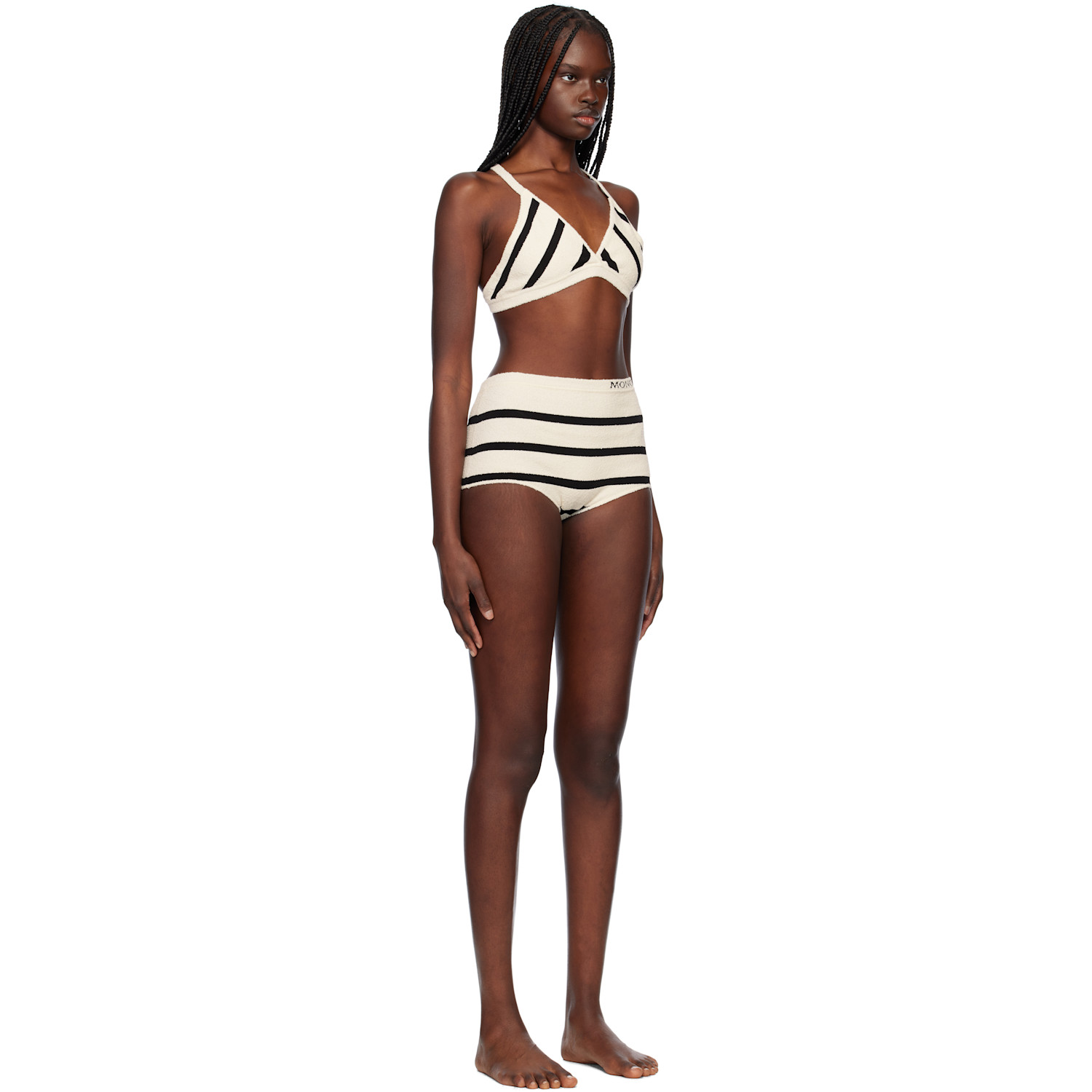  Moncler Off-white & Black Knit Bikini 