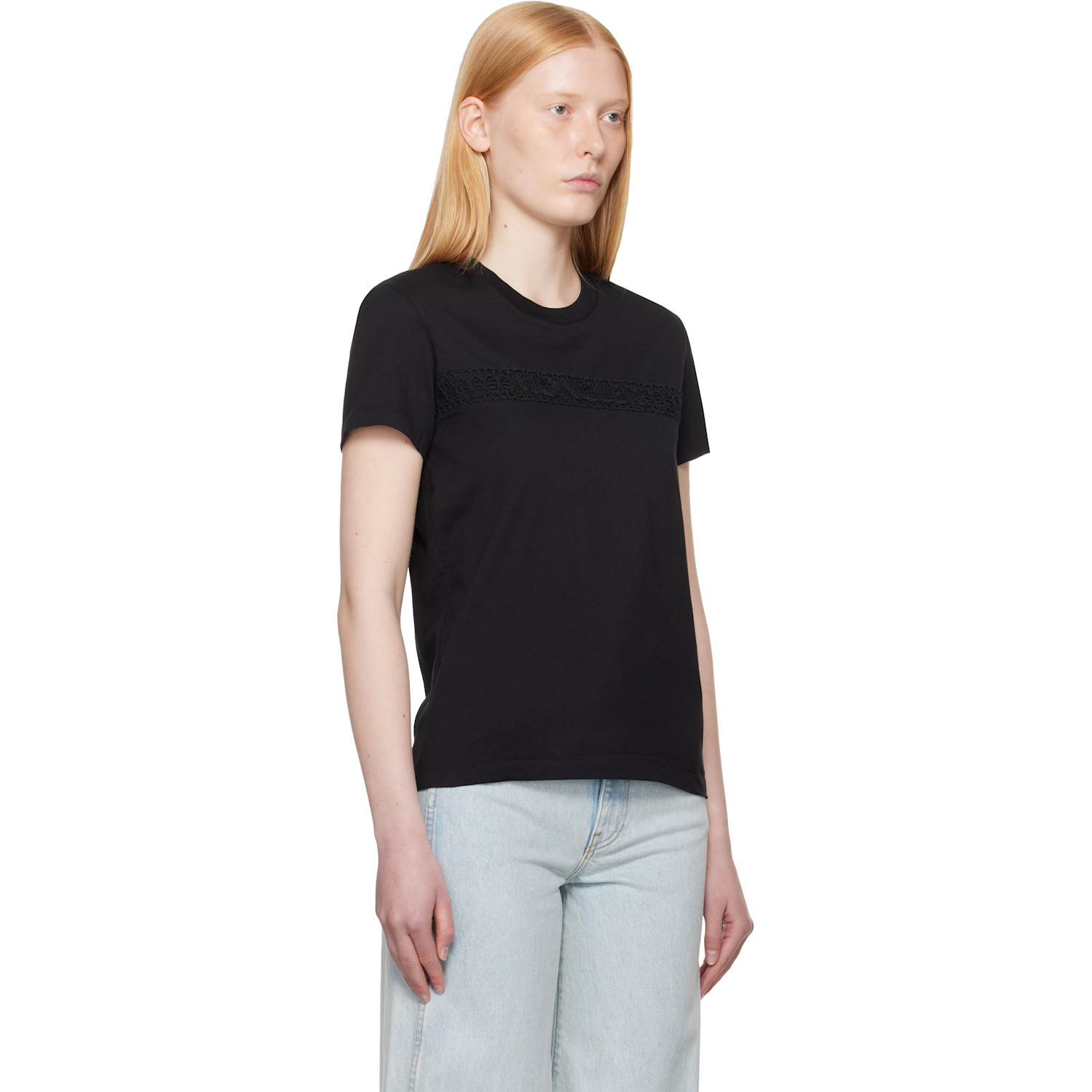  Moncler Black Embroidered-logo T-shirt 