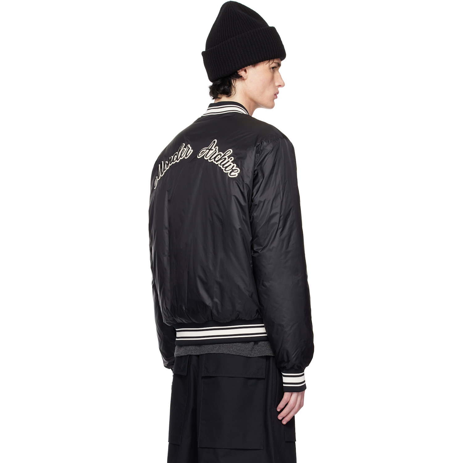  Moncler Black Bouchet Reversible Down Bomber Jacket 