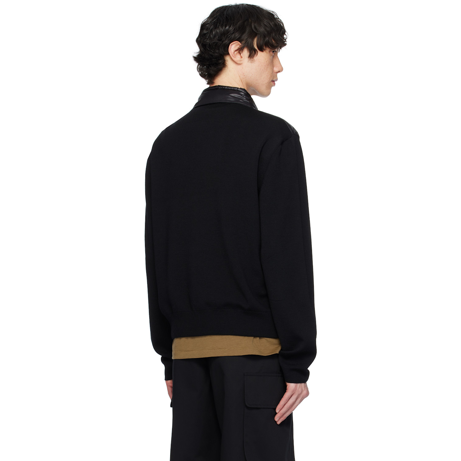  Moncler Black Padded Wool Zip-up Down Jacket 