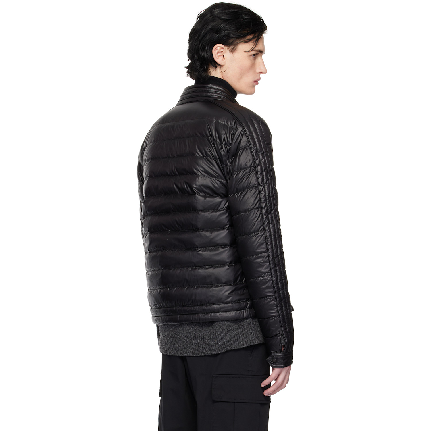  Moncler Black Jacobus Biker Down Jacket 