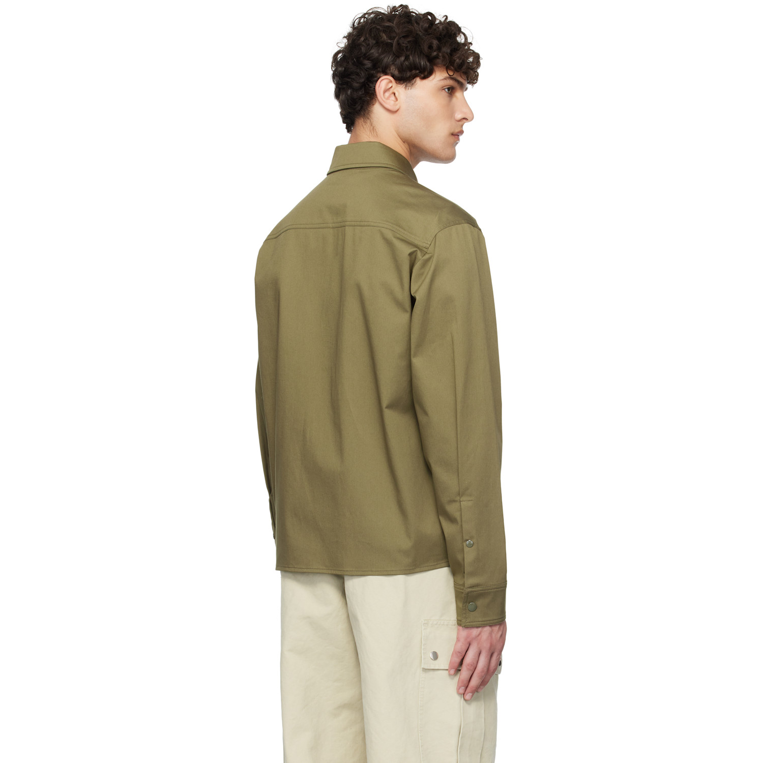  Moncler Khaki Cotton Gabardine Zip-up Jacket 